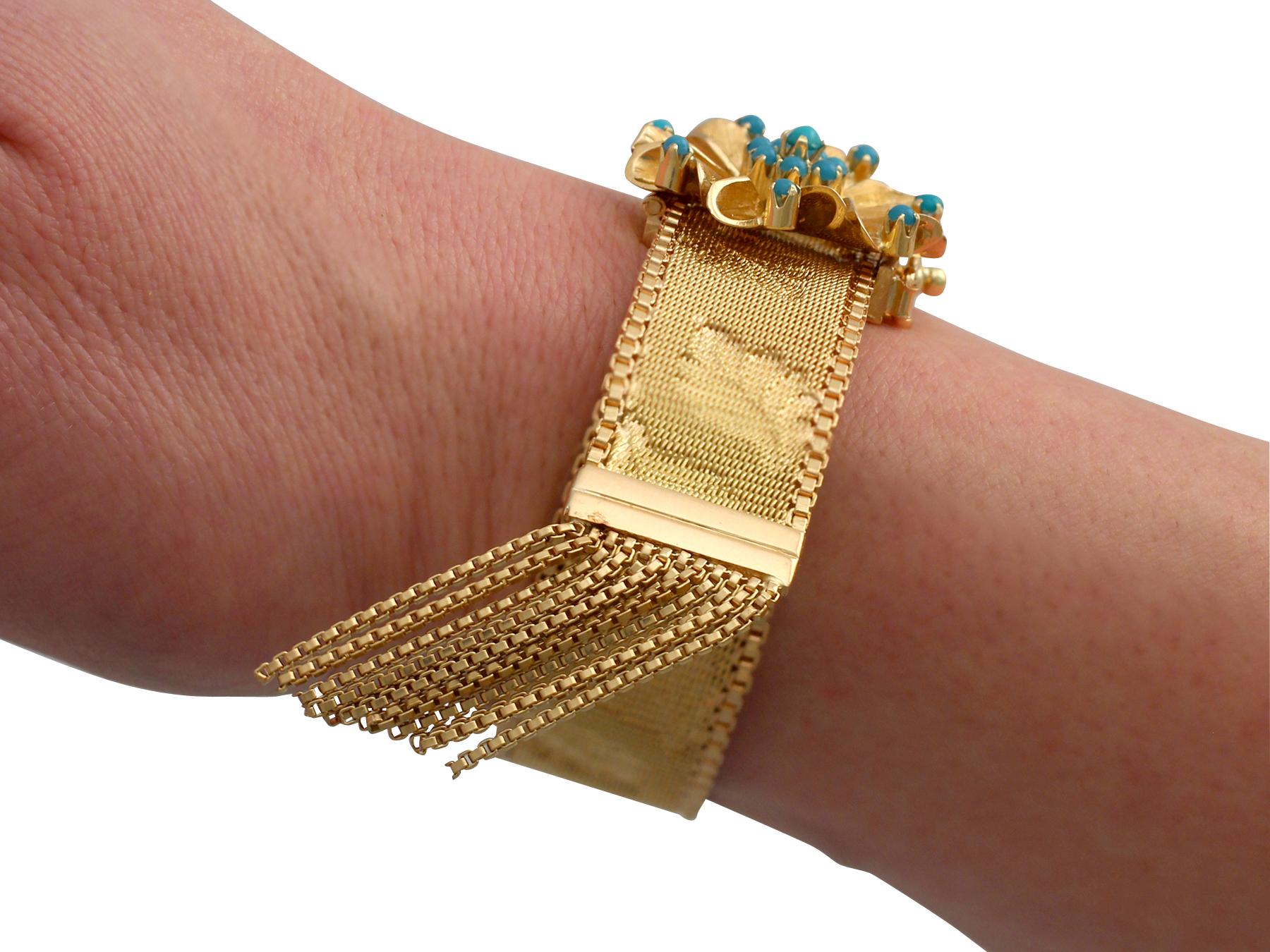 1960s Vintage Italian Turquoise and Gold Bracelet 9