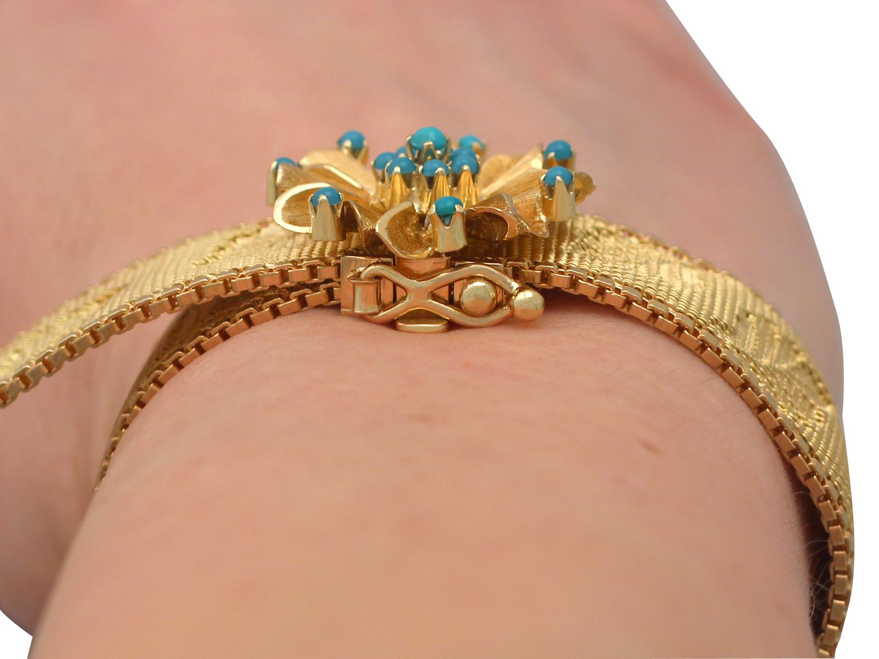1960s Vintage Italian Turquoise and Gold Bracelet 10
