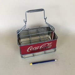1960s Italian Vintage Advertising Metal Coca-Cola Bottle Basket