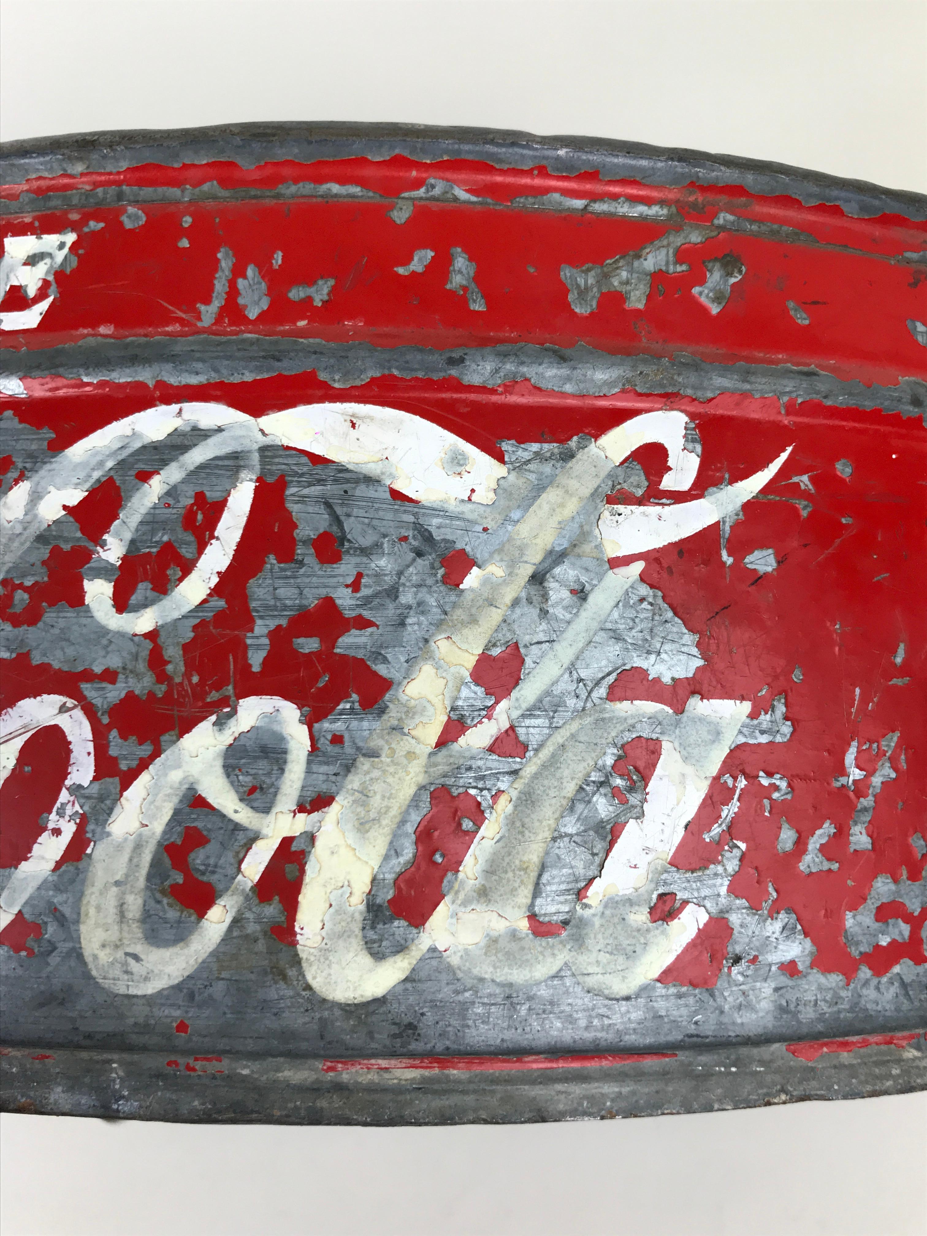 1960s Italian Vintage Advertising Metal Drink Coca-Cola Stadium Cooler For Sale 5