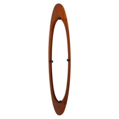 Retro 1960s Italian Wall Mirror, Bentwood Teack, Franco Campo & Carlo Graffi for Home