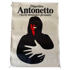 Likör-Wandplakat, Antonetto, Armando Testa, Italien, 1970er Jahre, Vintage