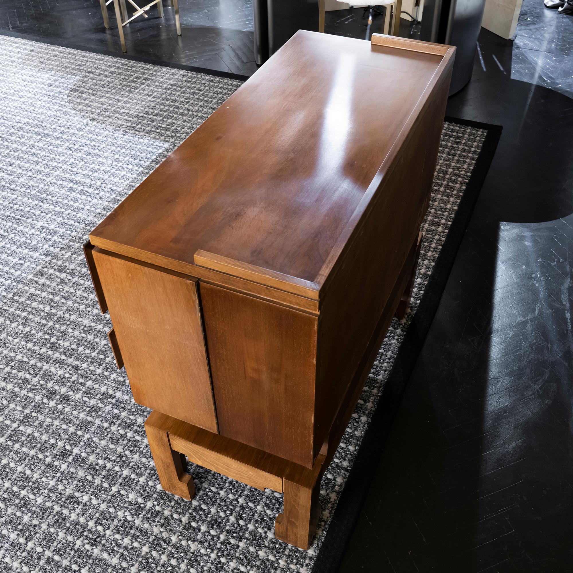 1960's Italian Walnut Low Bar Cabinet 8