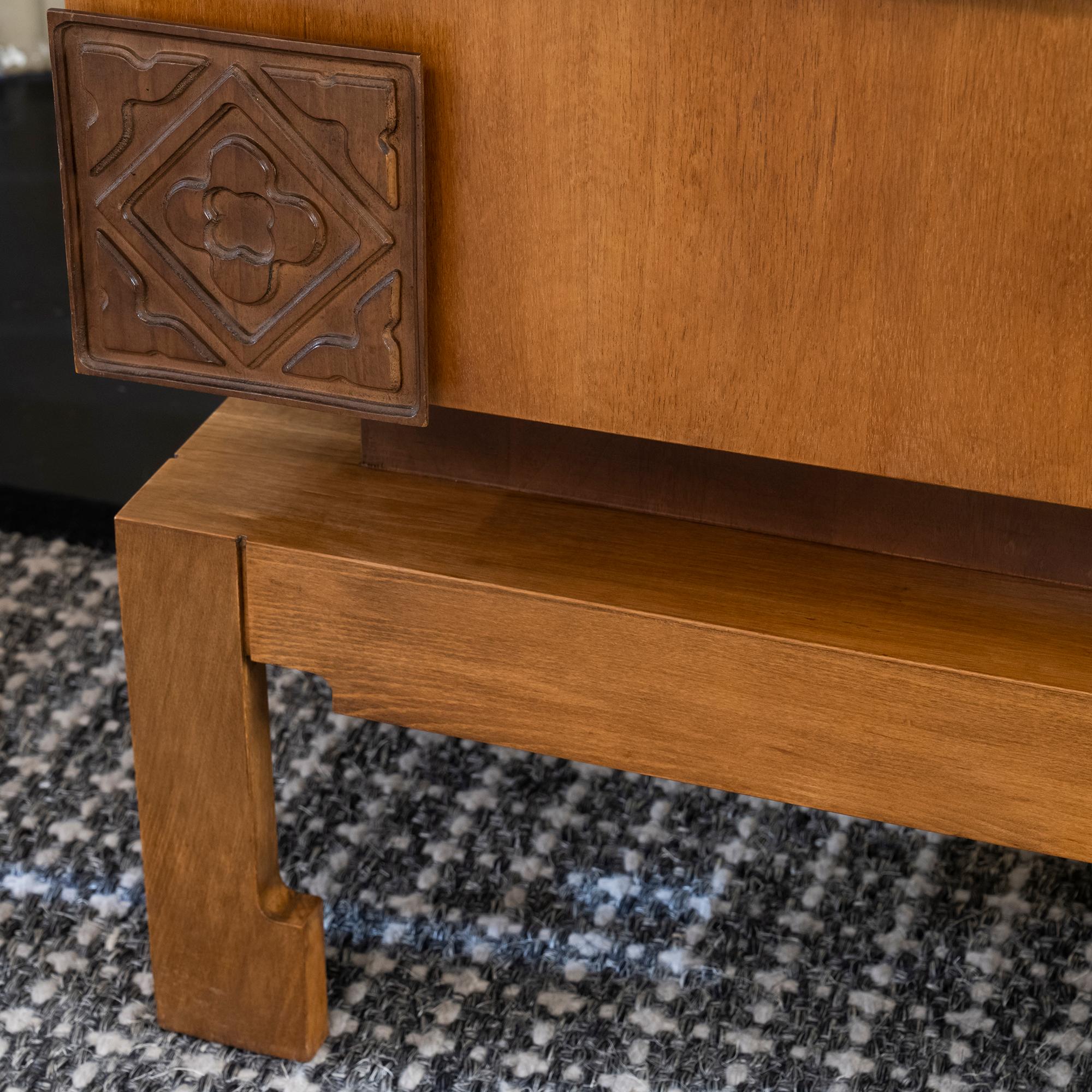 1960's Italian Walnut Low Bar Cabinet 3