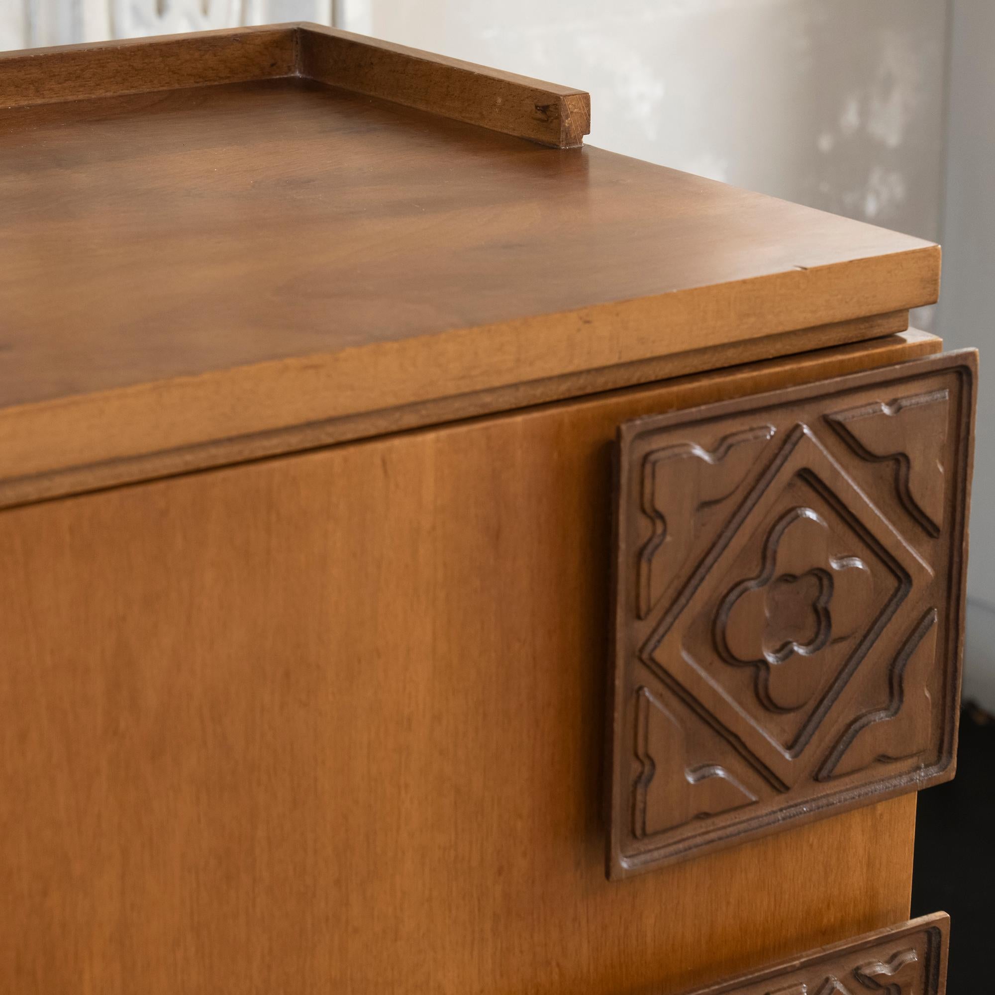 1960's Italian Walnut Low Bar Cabinet 4