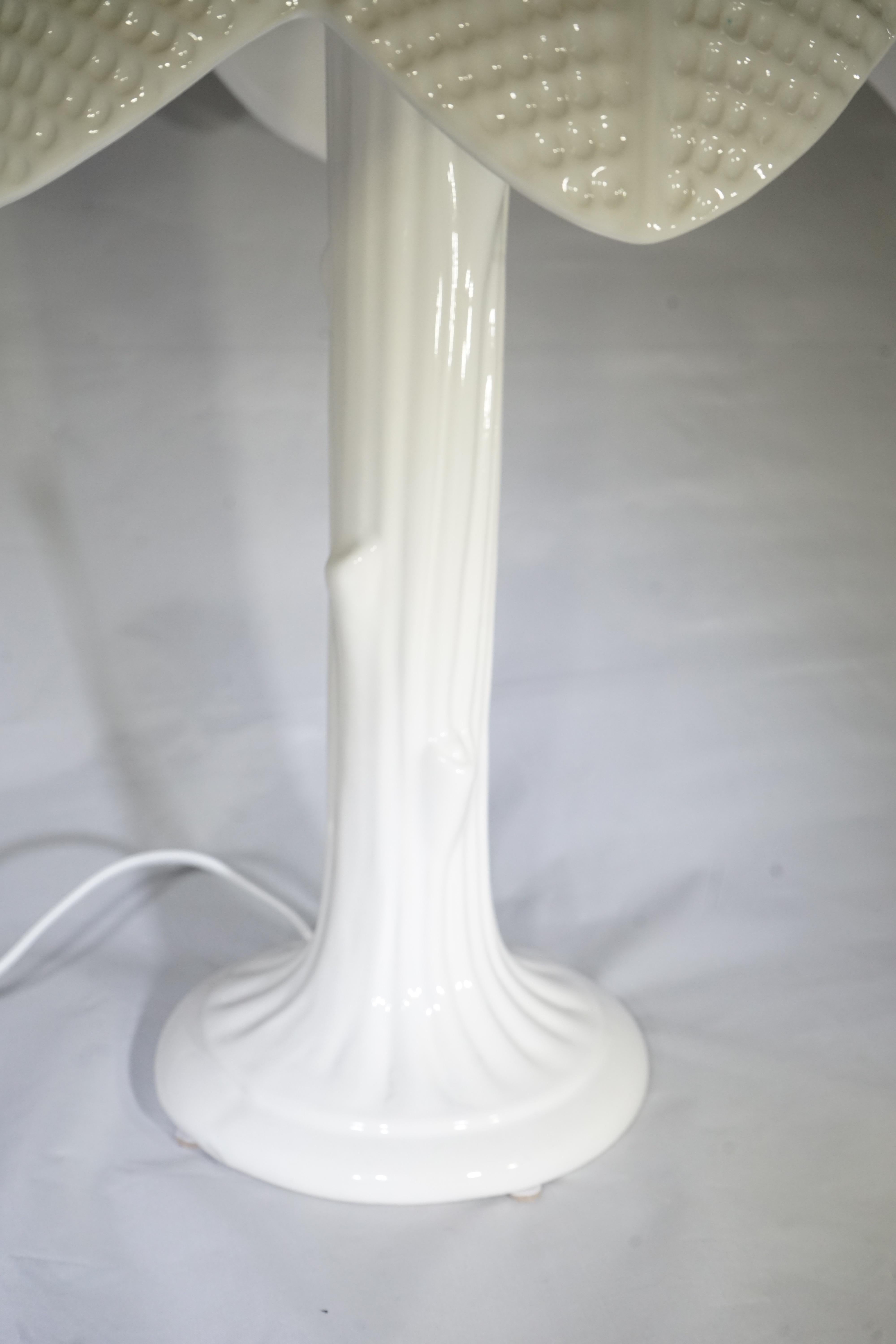 1960s Italian White Porcelain Palm Tree Lamp 1