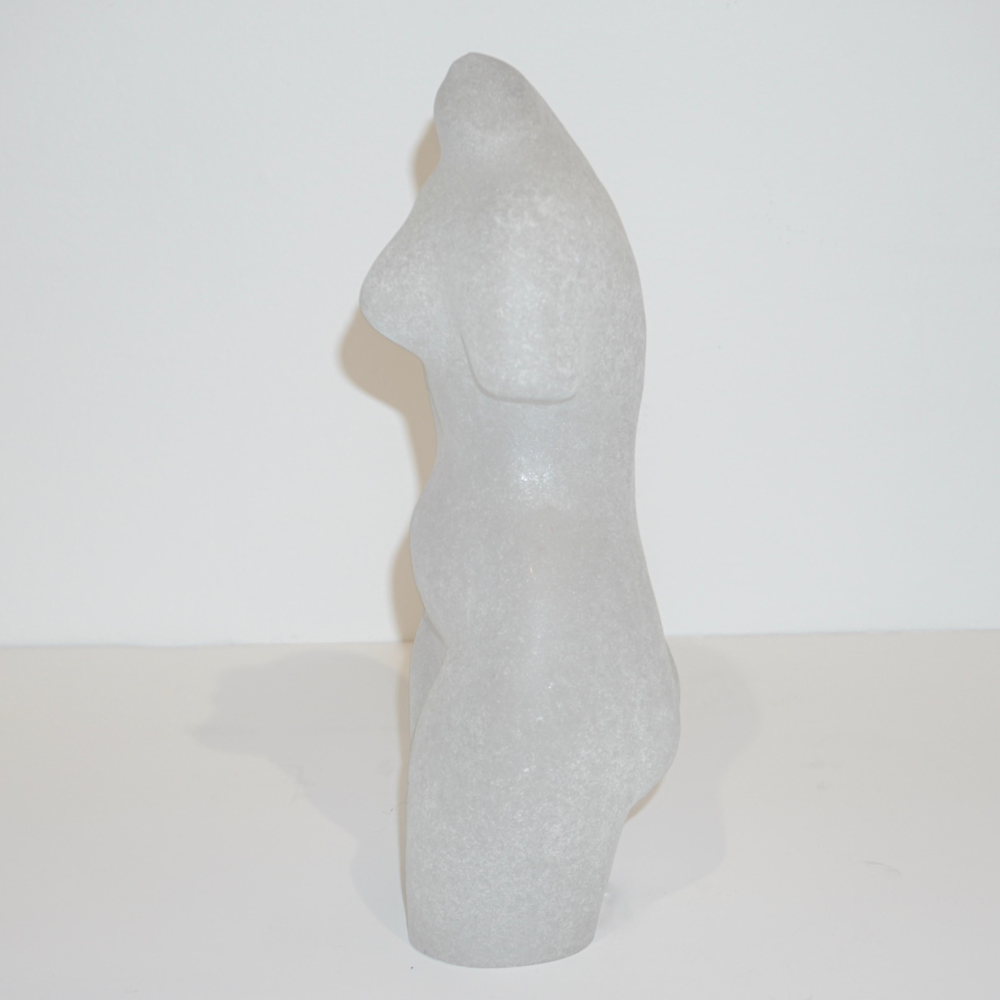 1960s Italian White Scavo Murano Glass Nude Figure 4