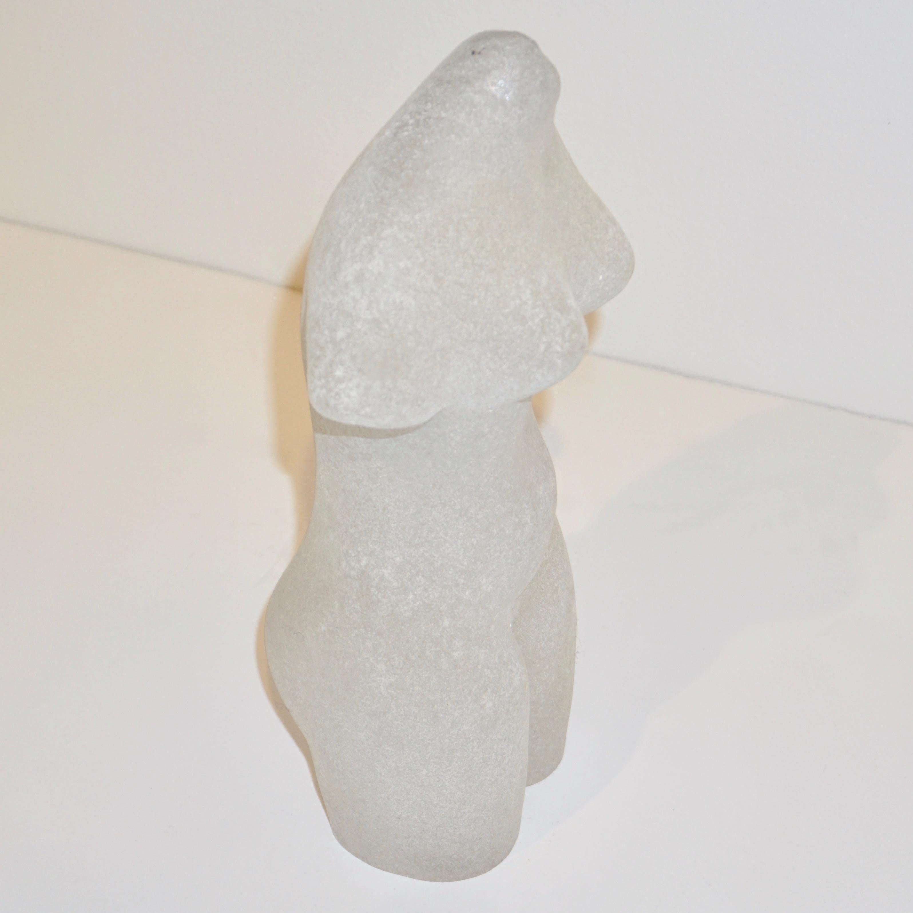 1960s Italian White Scavo Murano Glass Nude Figure 6