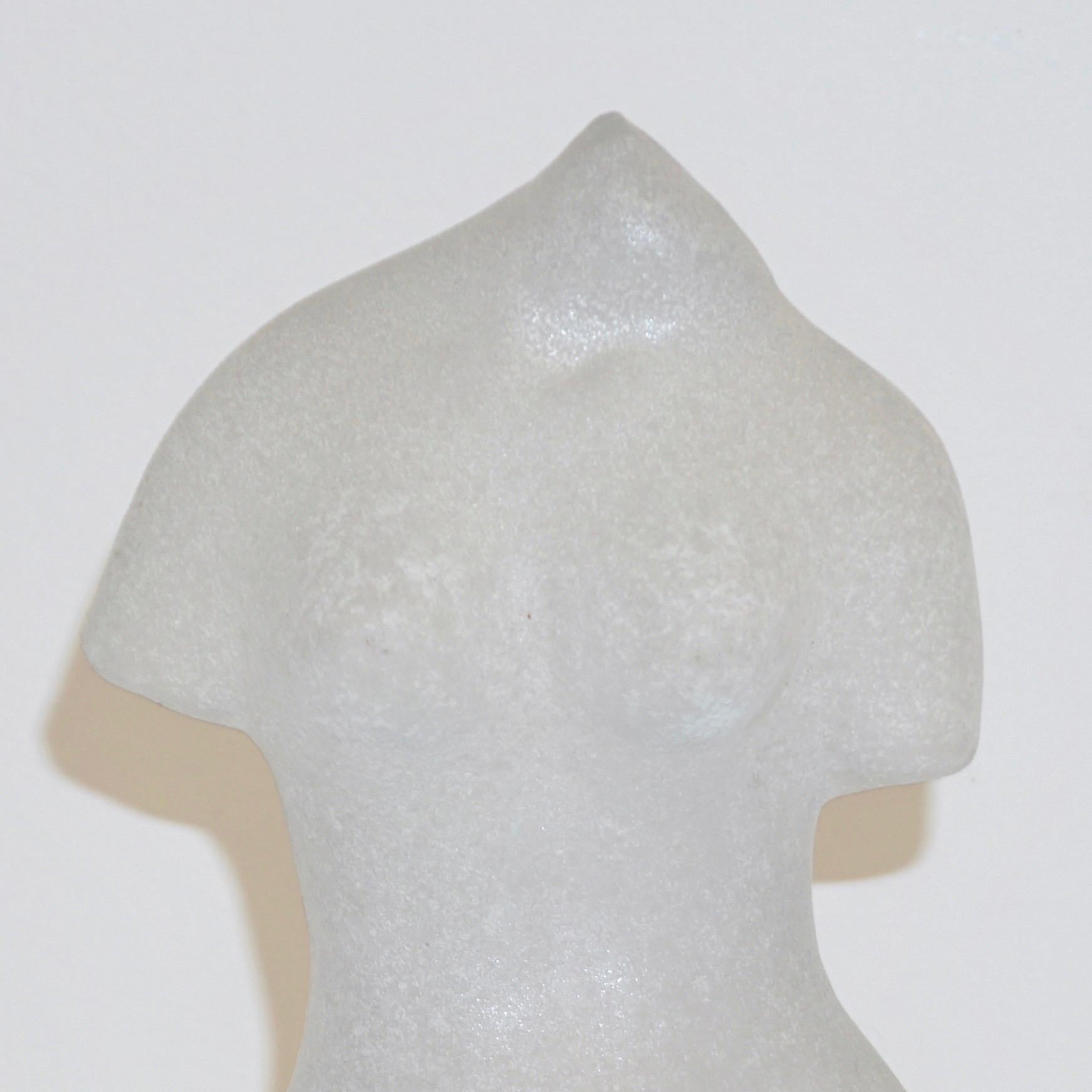 1960s Italian White Scavo Murano Glass Nude Figure In Excellent Condition In New York, NY