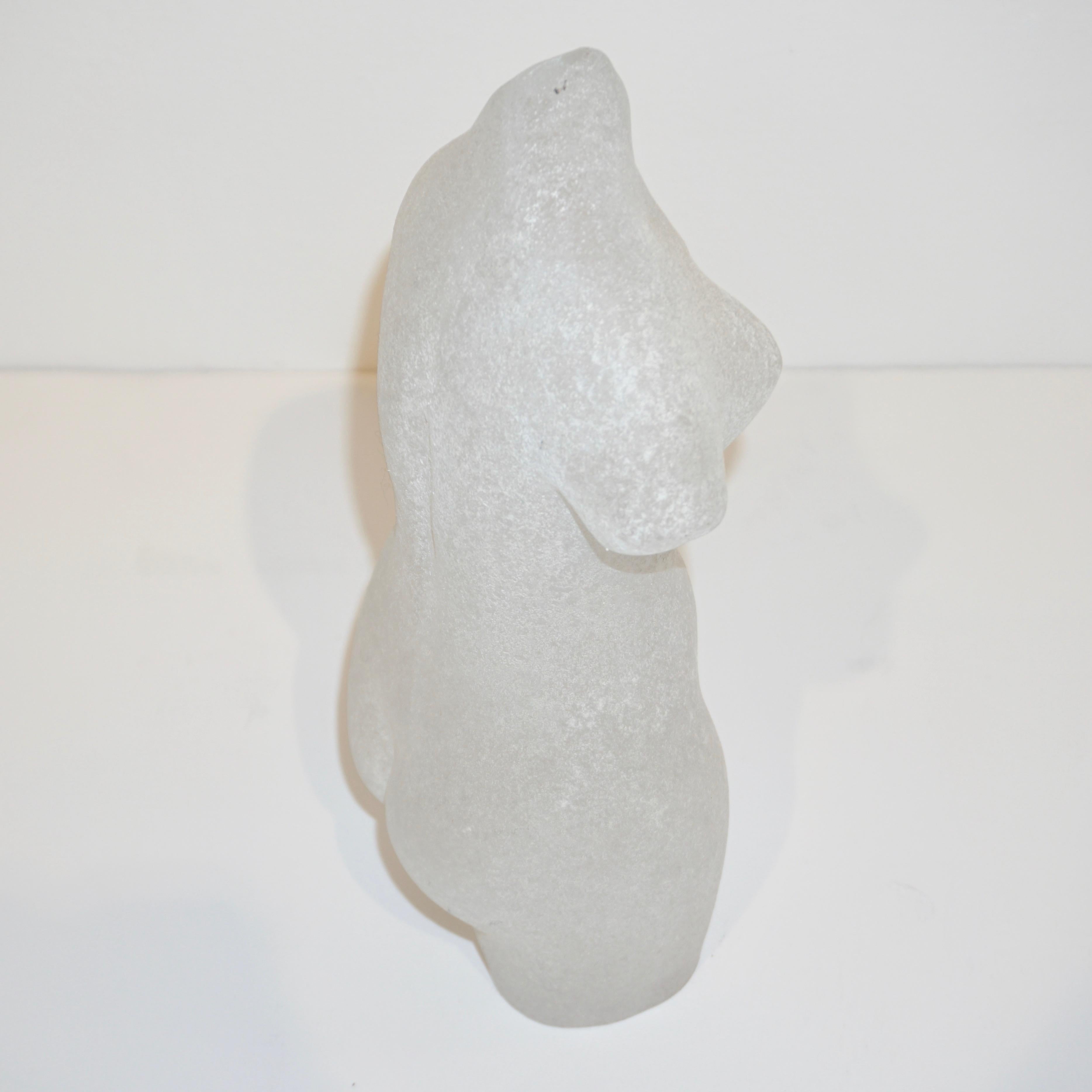 1960s Italian White Scavo Murano Glass Nude Figure 3