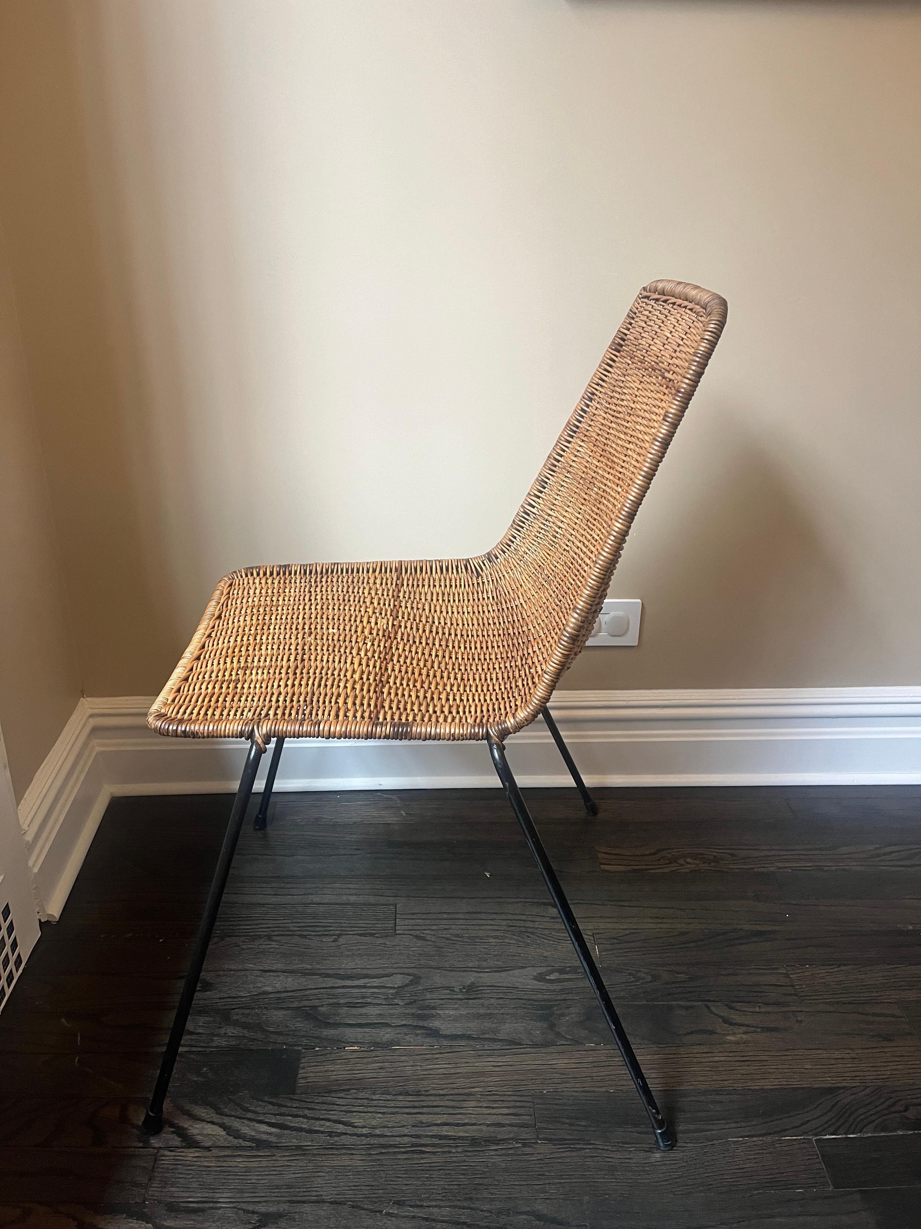 1960s Italian Wicker Dining Chairs by Gian Franco Legler, Set of 4 For Sale 5