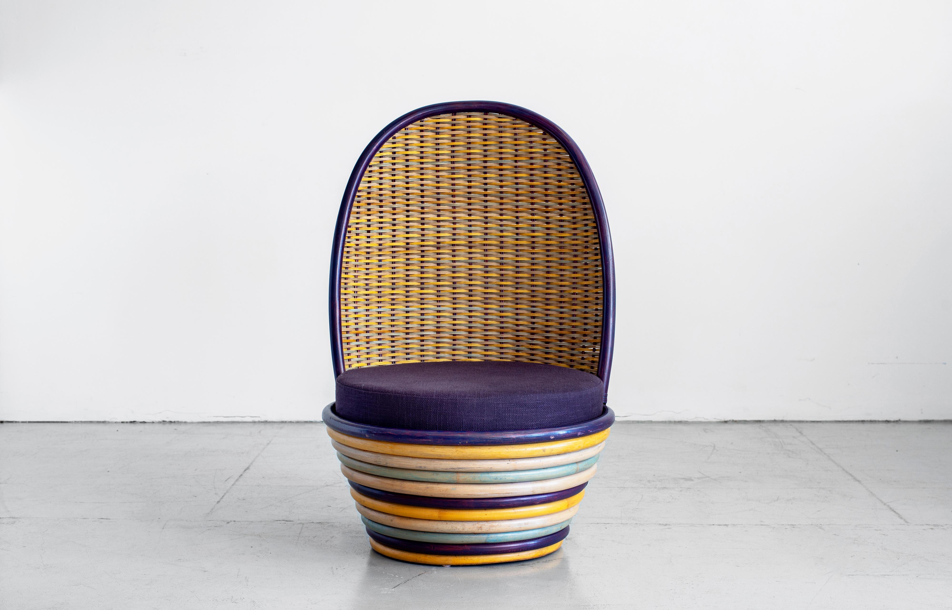20th Century 1960s Italian Wicker Lounge Chairs
