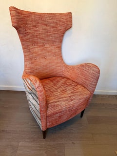 1960s Italian Wing Chair Mid Century