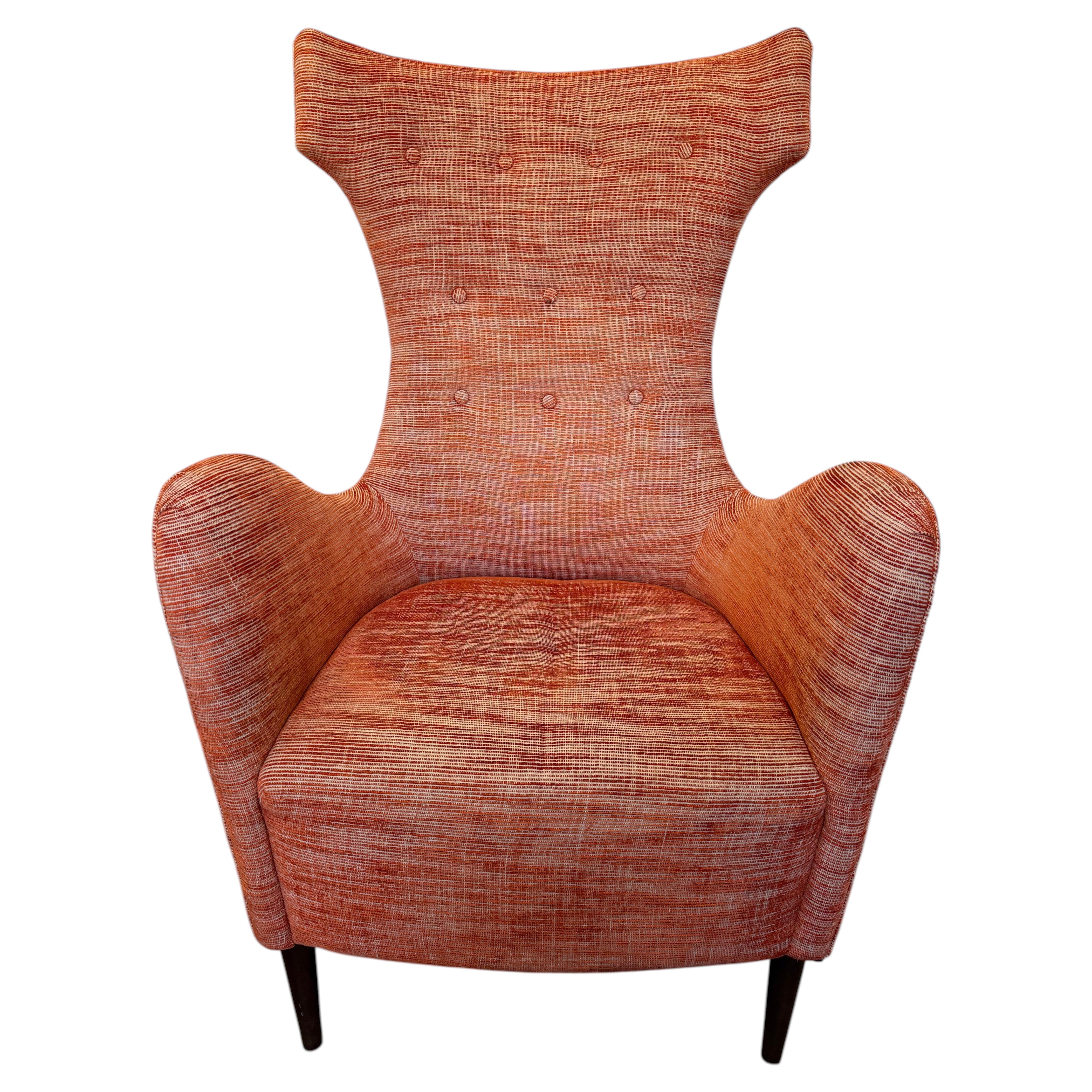 1960s Italian Wing Chair Mid Century