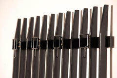 1960s Italian Wood Black Lacquered Coat rack