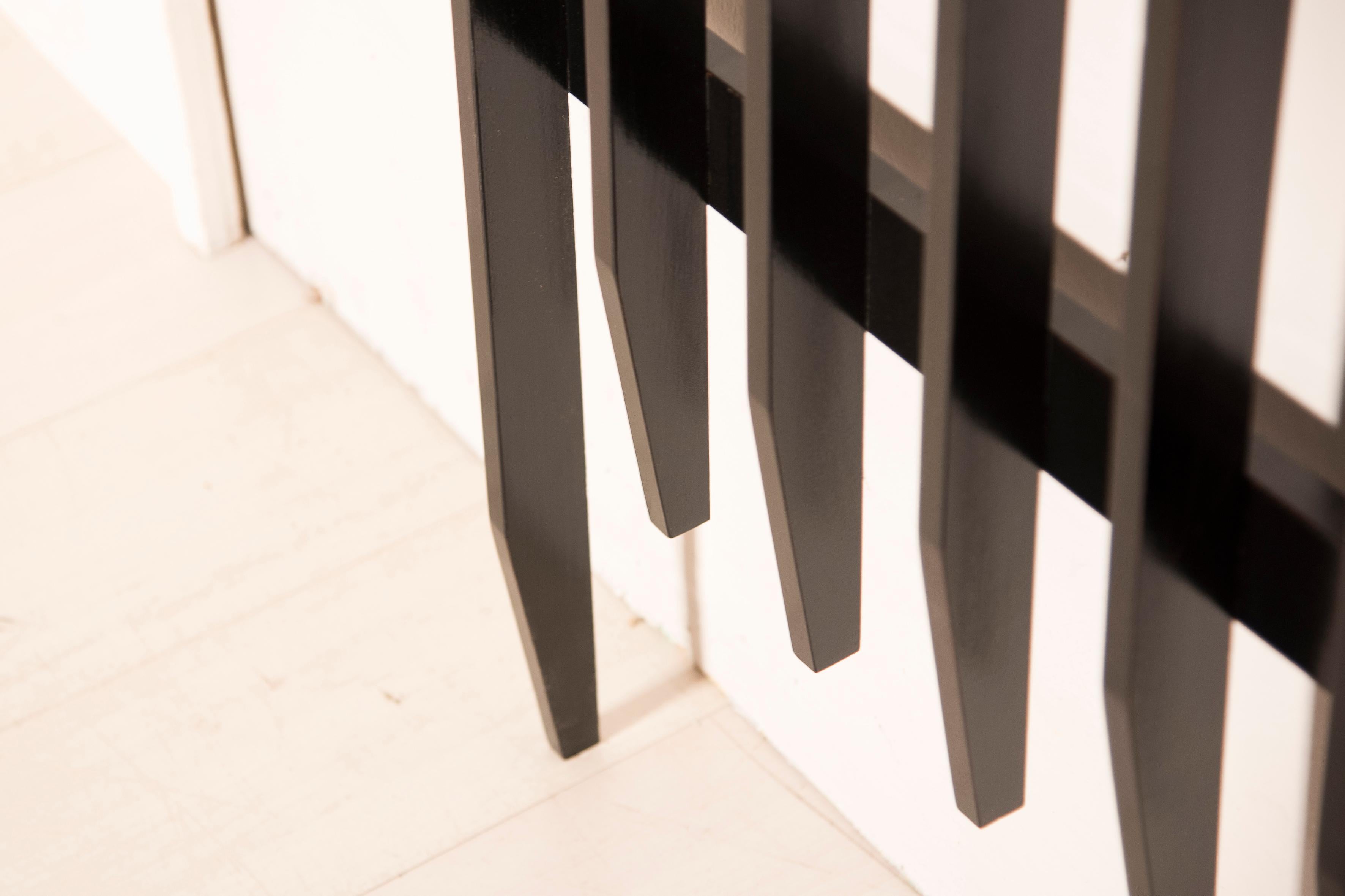 1960s Italian Wood Black Lacquered Coat rack For Sale 5