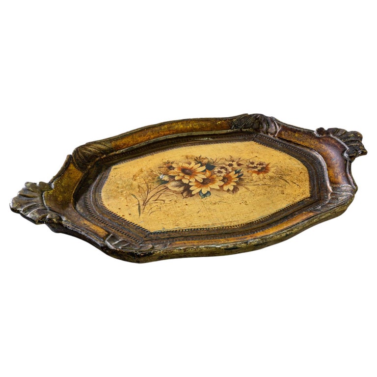 1960s Italian Wooden Tray For Sale at 1stDibs