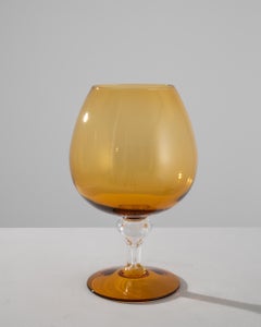 1960s Italian Yellow Glass Goblet, Vintage Mid-Century Decorative Vase