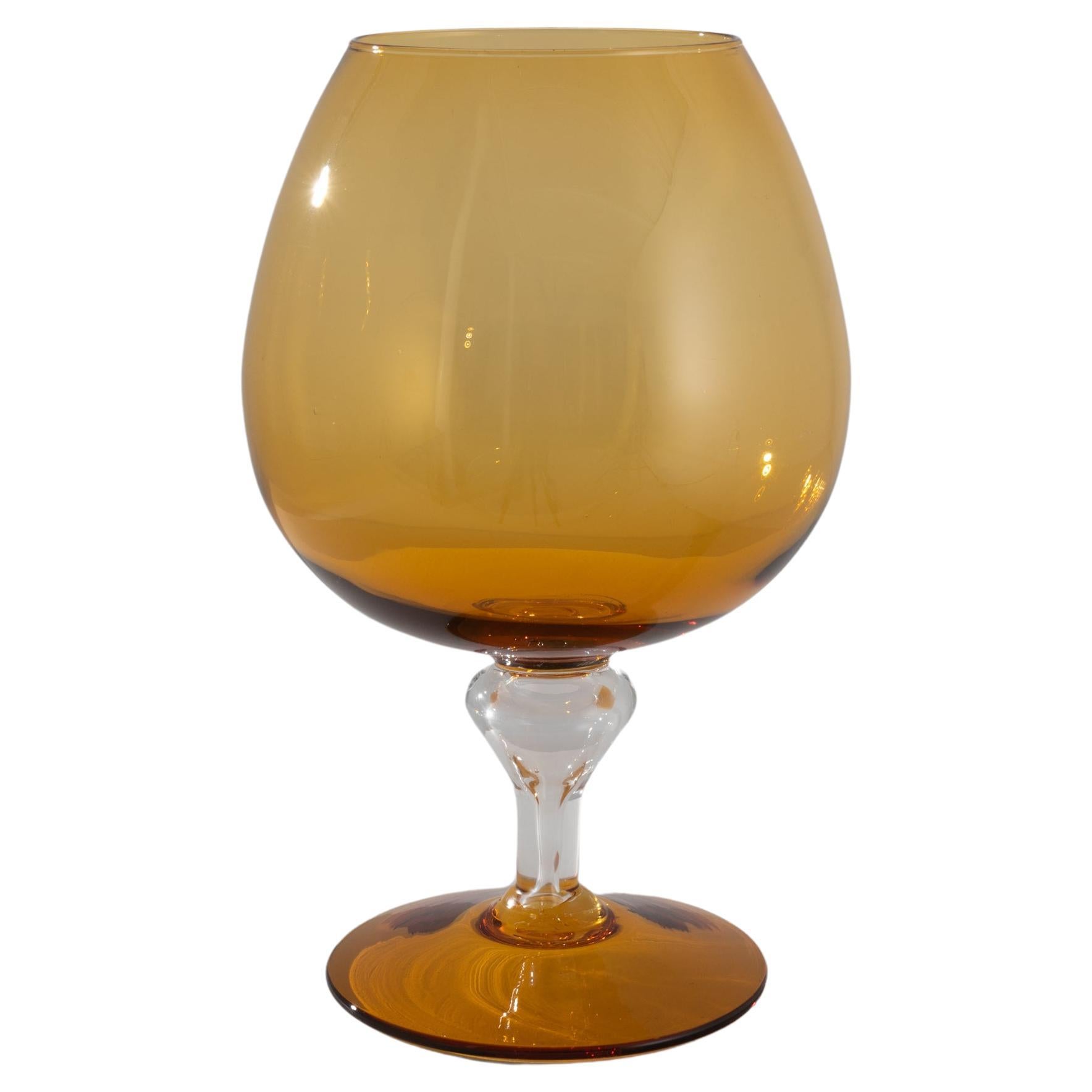 1960s Italian Yellow Glass Goblet For Sale