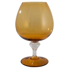 Goblet italien en verre jaune des années 1960