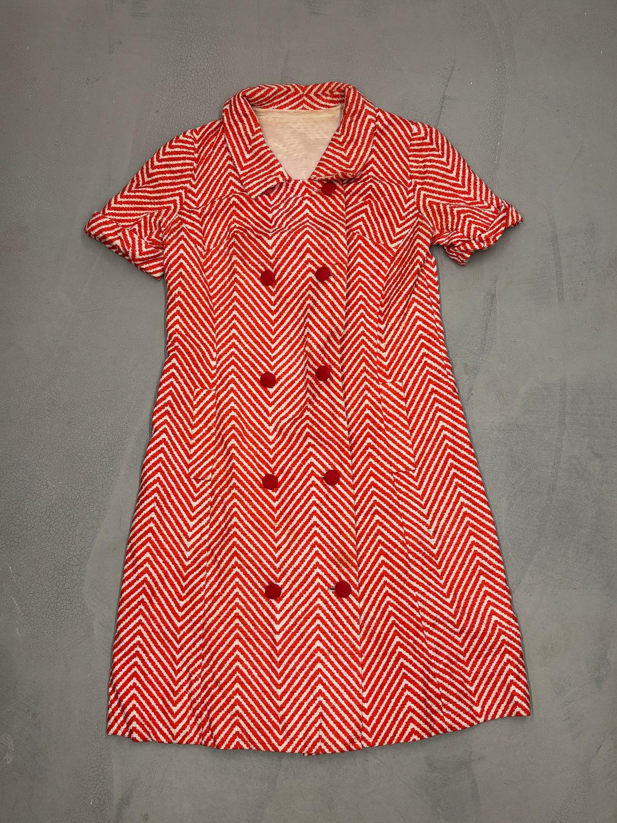 Italienisches Kleid mit Zickzackdruck aus den 1960er Jahren im Zustand „Gut“ im Angebot in Rome, IT