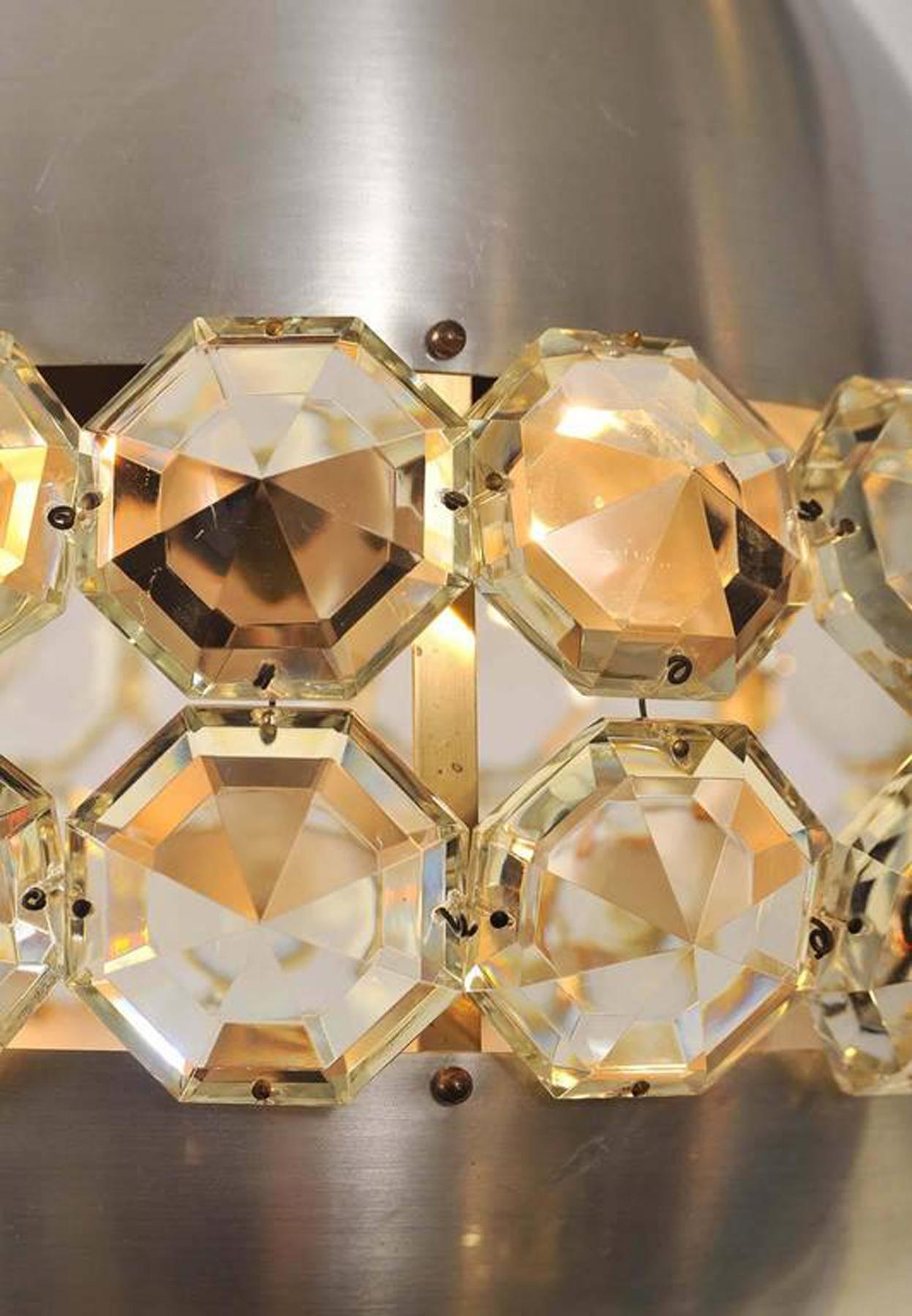 Pendente in alluminio, cristallo e vetro degli anni '60 di Pia Guidetti Crippa per Lumi, Itla in vendita 3