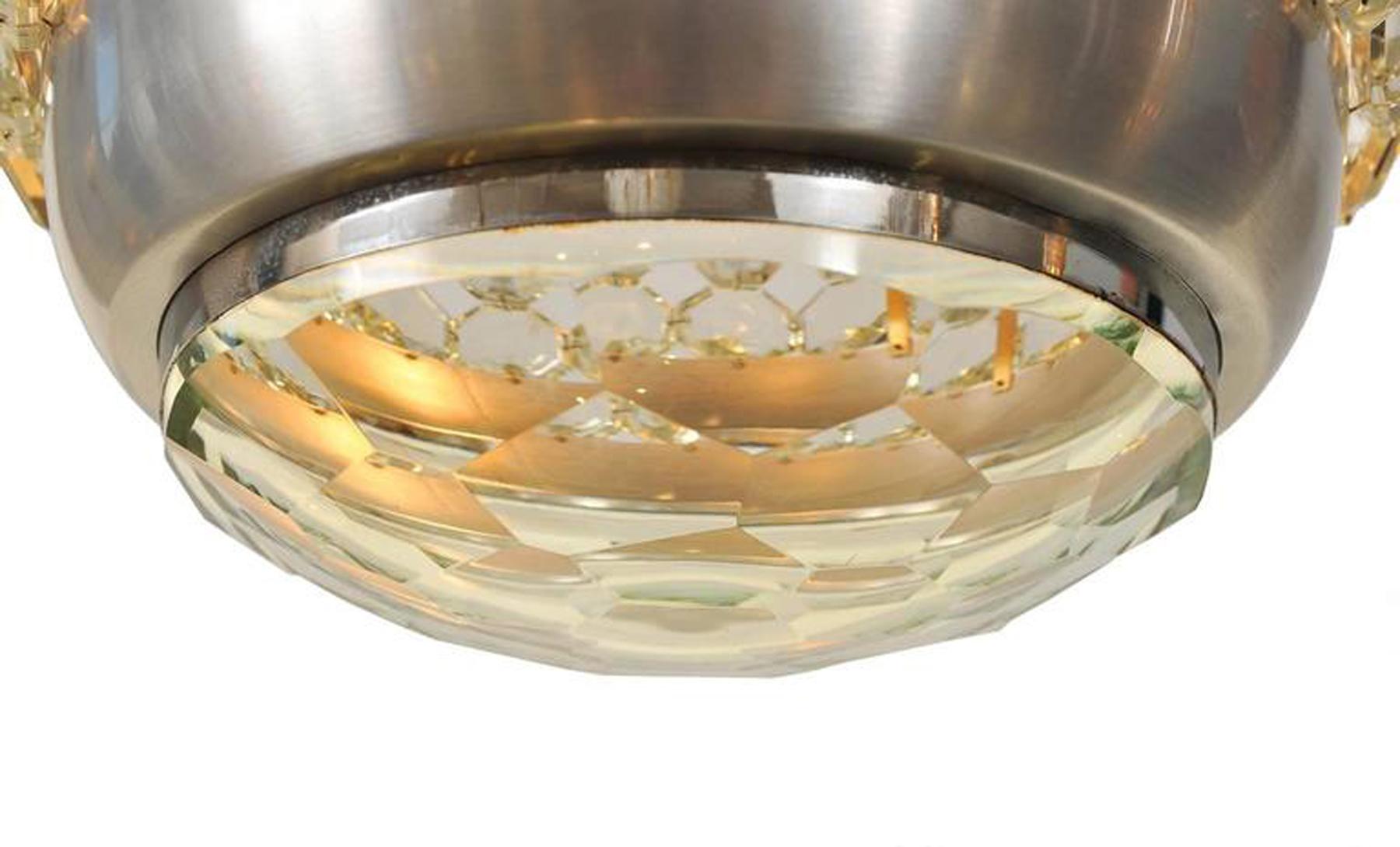 Pendente in alluminio, cristallo e vetro degli anni '60 di Pia Guidetti Crippa per Lumi, Itla in vendita 2