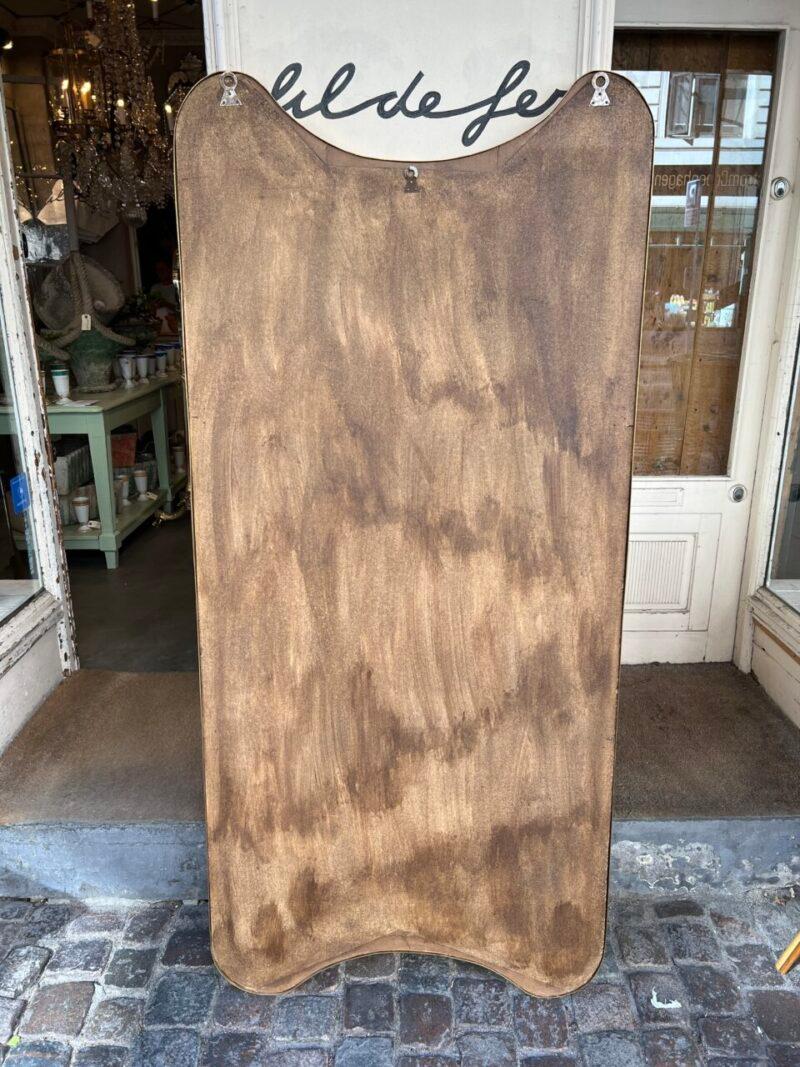 1960s Italy Brass Mirror-Lovely Curvature Above and Below For Sale 2
