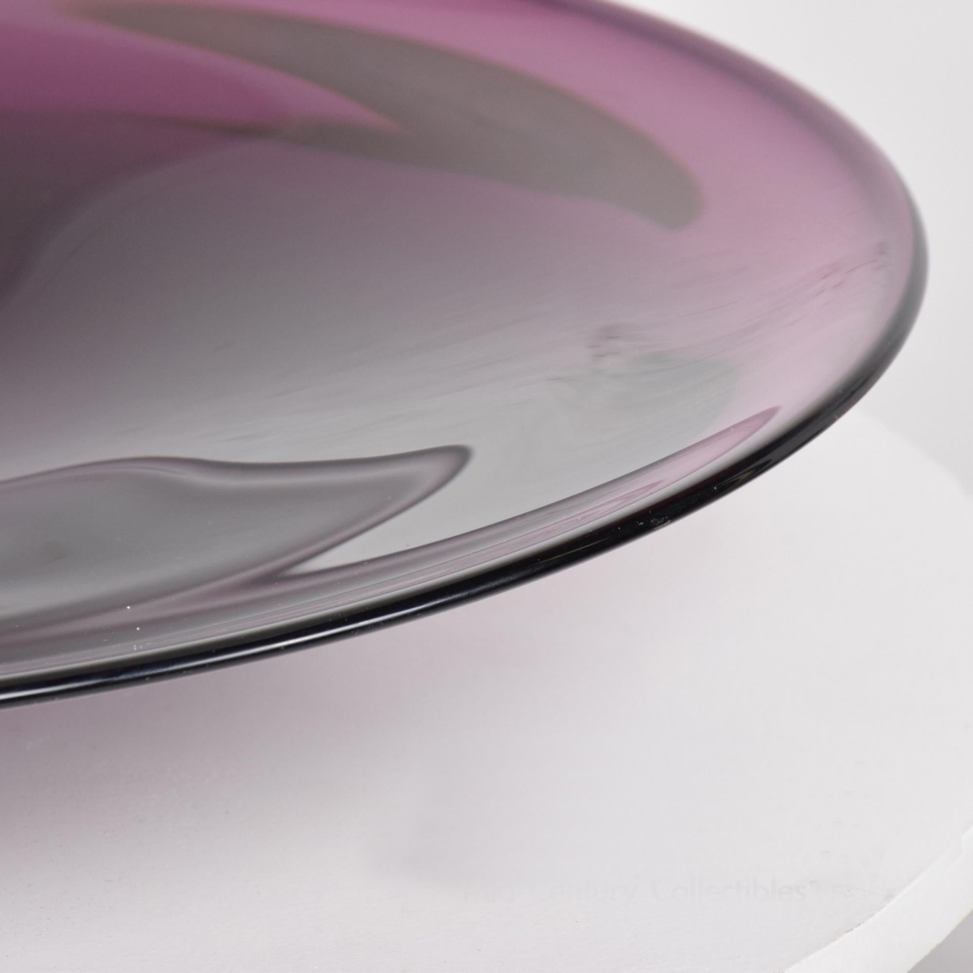 Italian 60s Italy Purple Rain Modern Murano Glass Decorative Platter Seguso Vetri d'Arte