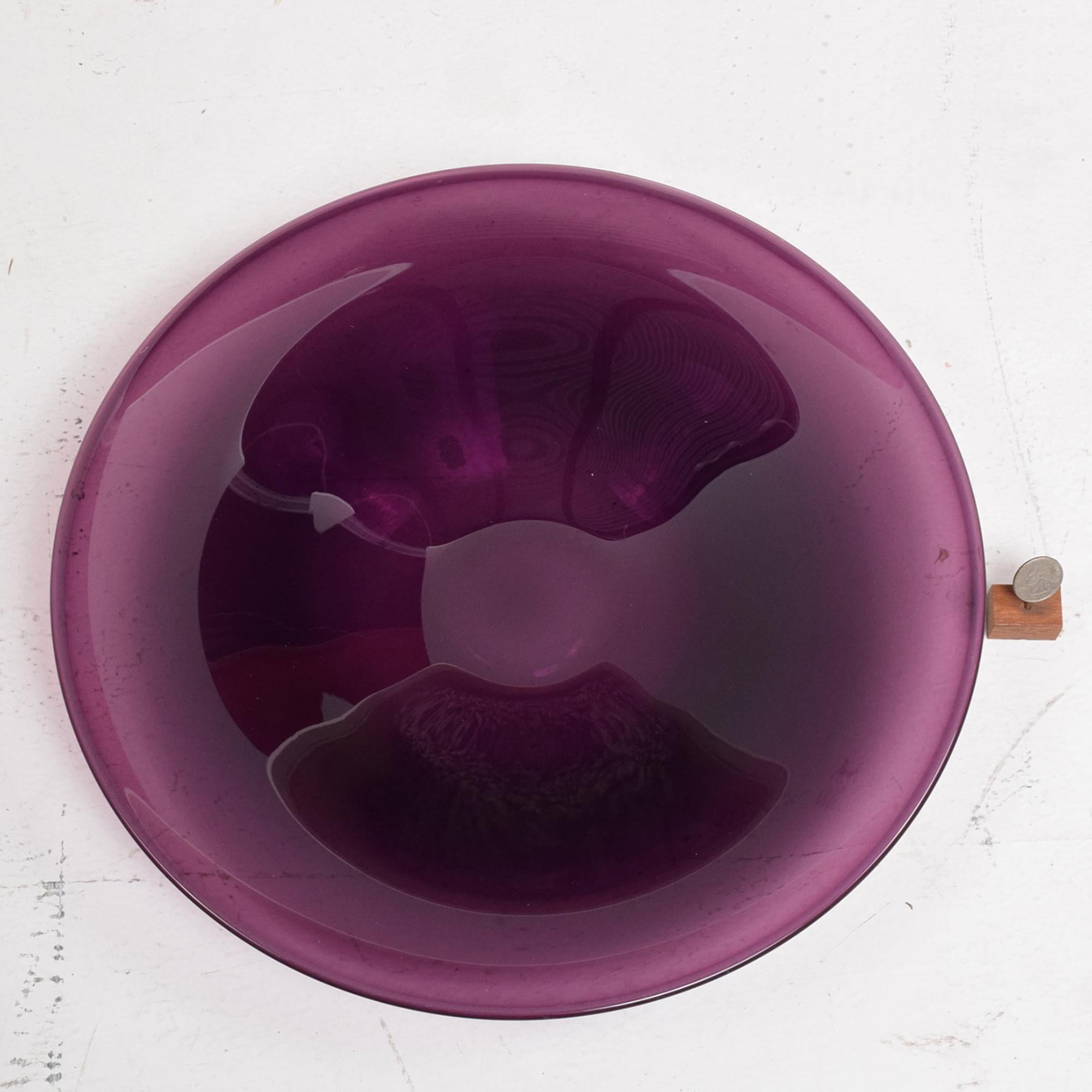 Mid-20th Century 60s Italy Purple Rain Modern Murano Glass Decorative Platter Seguso Vetri d'Arte