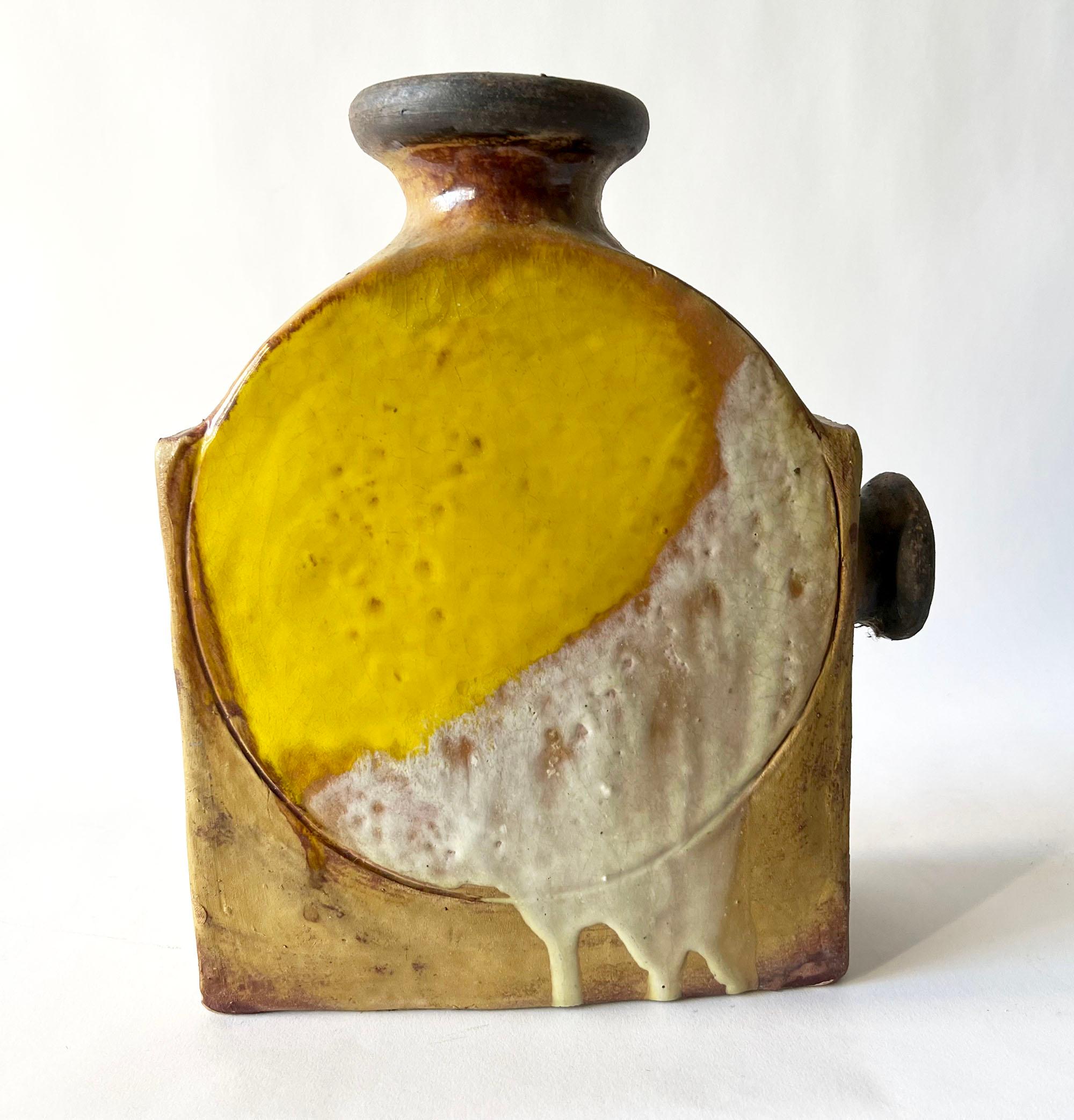 1960s Ivo De Santis Gli Etruschi Italian Modernist Ceramic Pottery Vase In Good Condition In Palm Springs, CA