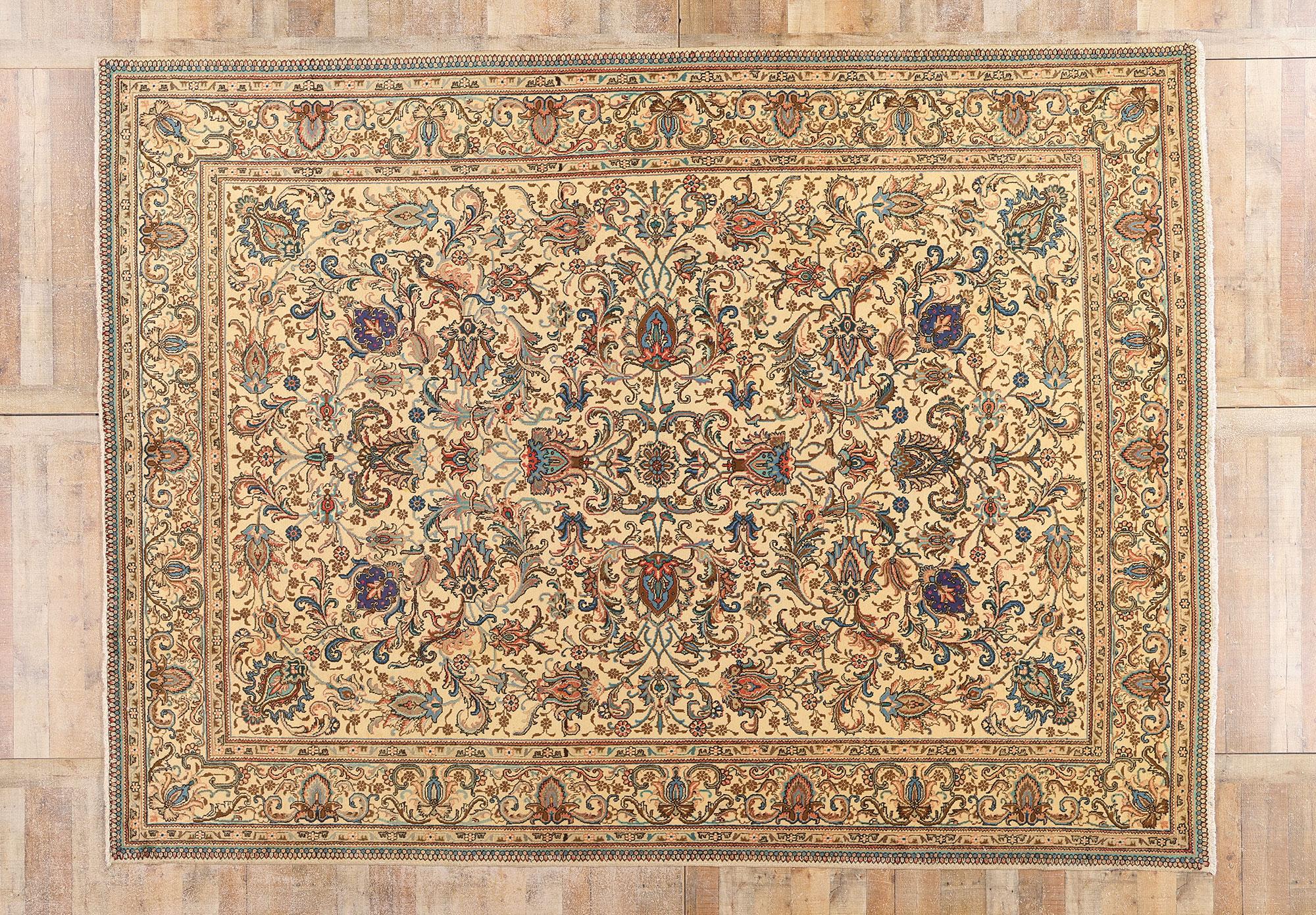 Alfombra Persa Tabriz Vintage en venta 4