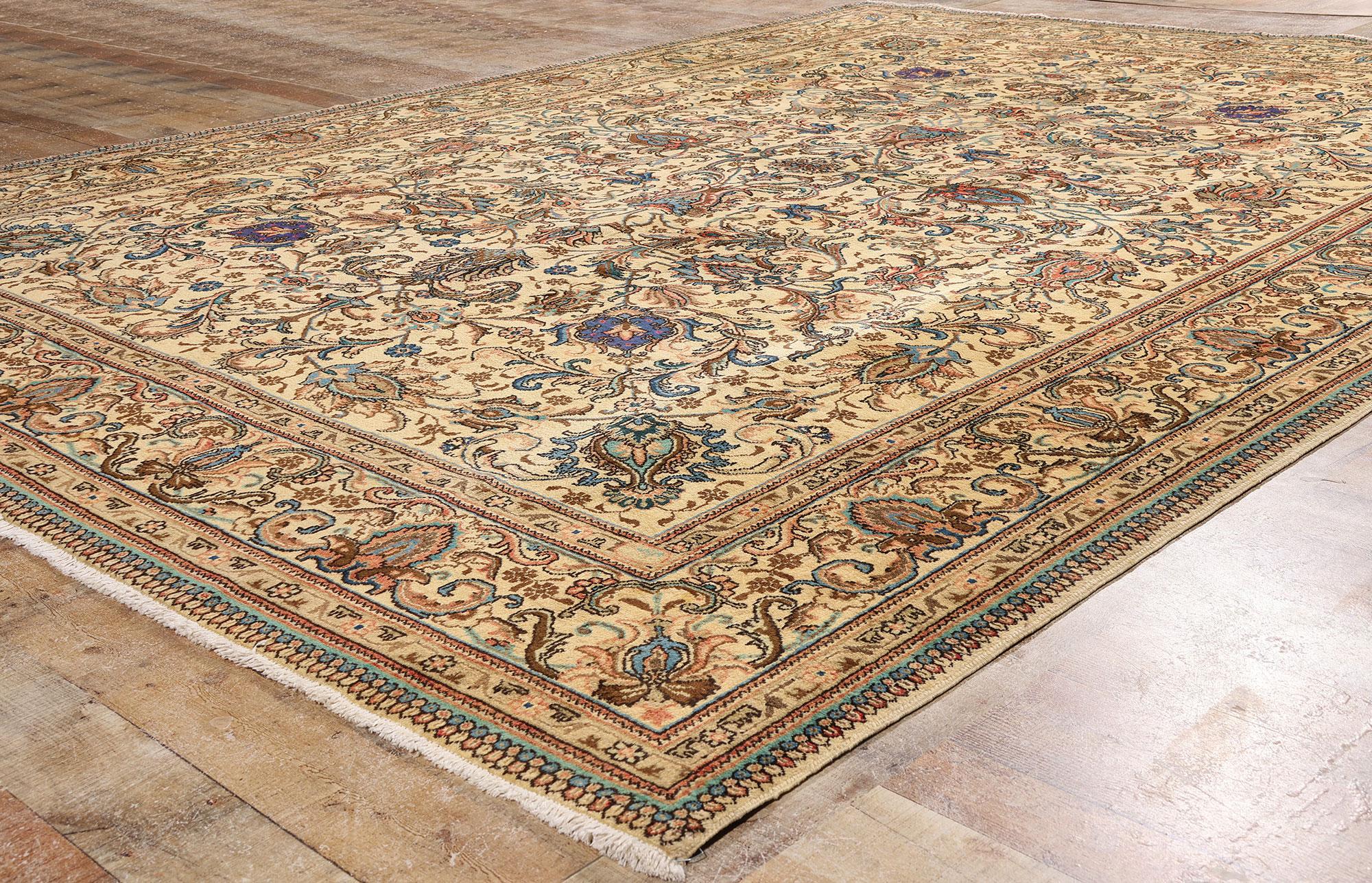 Alfombra Persa Tabriz Vintage Anudado a mano en venta