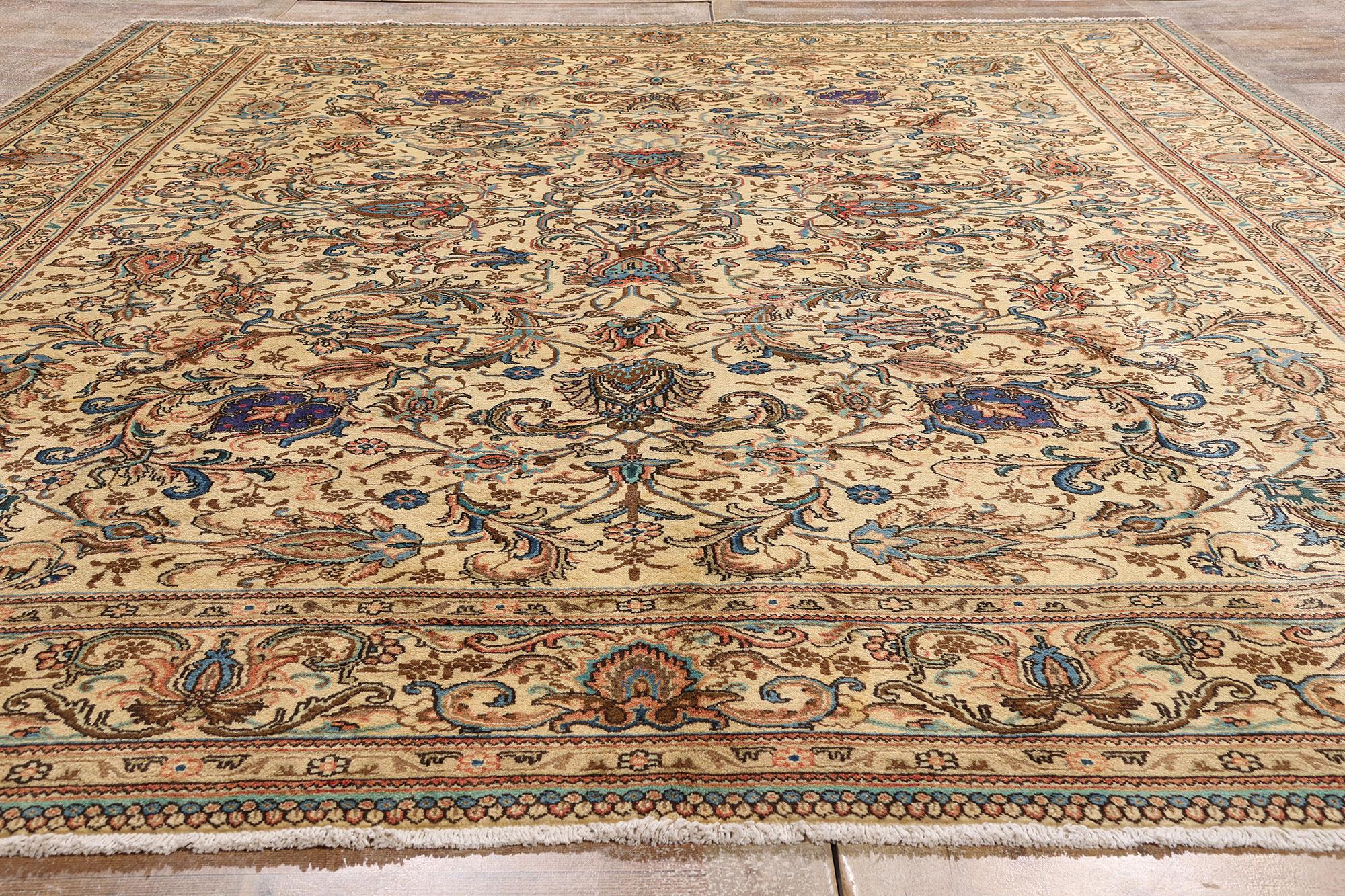 Alfombra Persa Tabriz Vintage siglo XX en venta