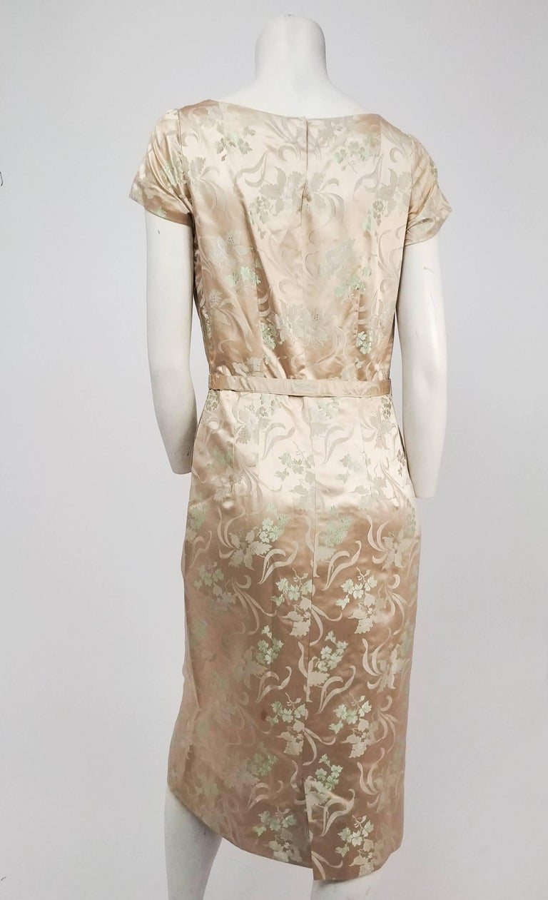 Ivory Silk Jacquard Sheath Dress and Jacket Set, 1960s at 1stDibs