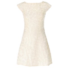 1960s Ivory Tailored Wedding Dress With Decorations