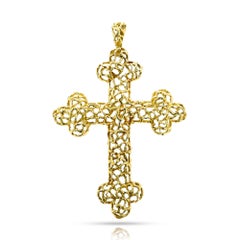 1960s J. Schwabe Cartier Gold Cross Brooch/Pendant, 18k
