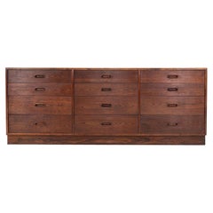 1960s Jack Cartwright for Founders 12-Drawer Walnut Dresser, Freshly Refinished