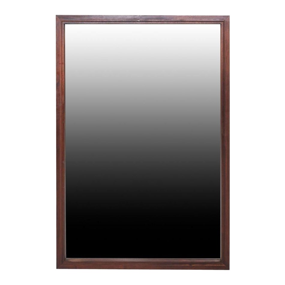 1960s Jack Cartwright for Founders Wall Mirror in Walnut 32x48 in For Sale