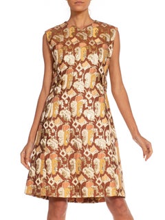 1960S Jacquard Matching Jacket And Dress Ensemble