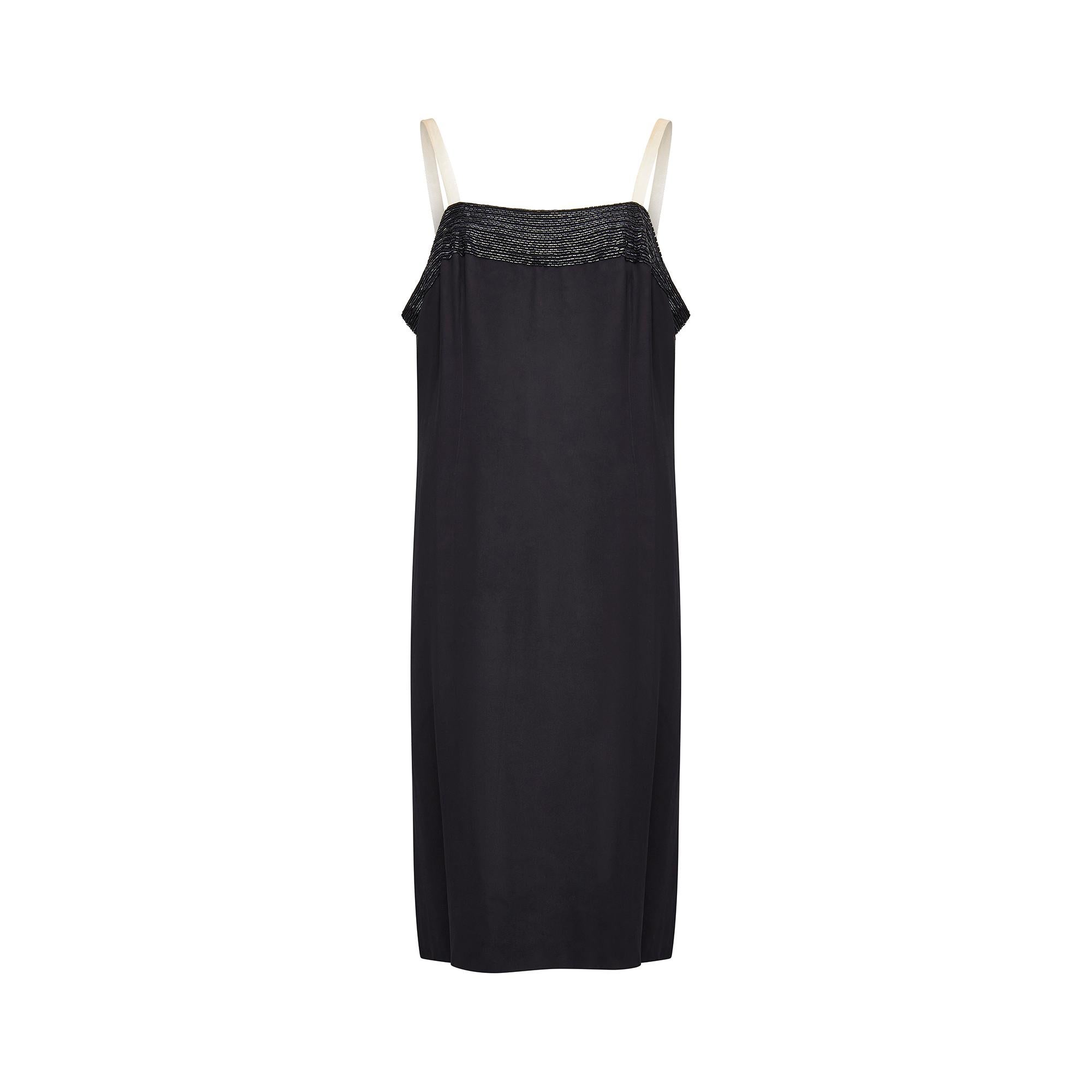 1960s Jacqueline Godard Couture Black Silk Chiffon Dress Ensemble For Sale 1