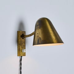 1960s Jacques Biny Patinated Brass Articulating Plug-in Wall Lamp