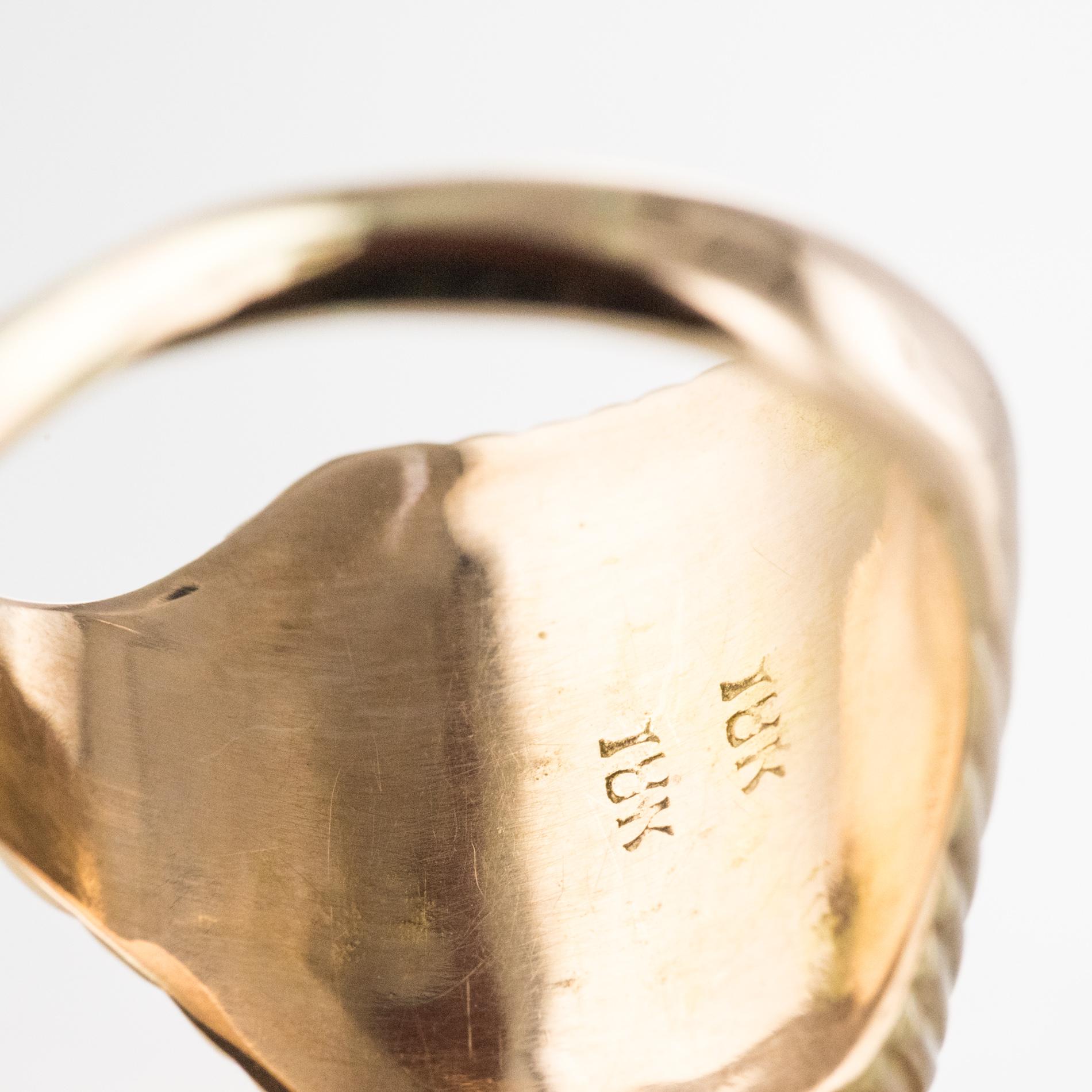 1960s Jade 18 Karat Rose Gold Unisex Signet Ring 10