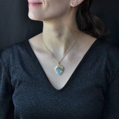 1960s Jade 18 Karat Yellow Gold Acorn Pendant