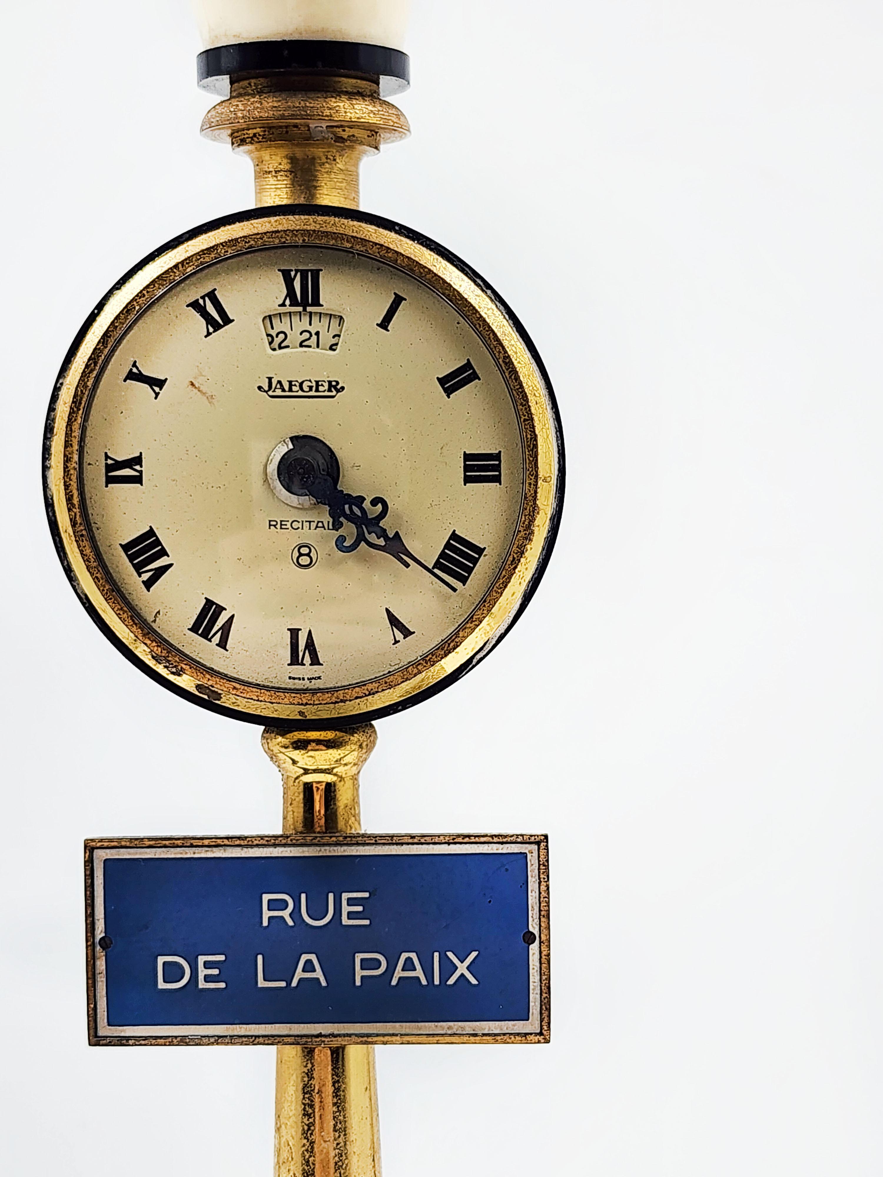 Mid-Century Modern 1960s Jaeger Lecoultre Mantel Clock Rue De La Paix Clock For Sale
