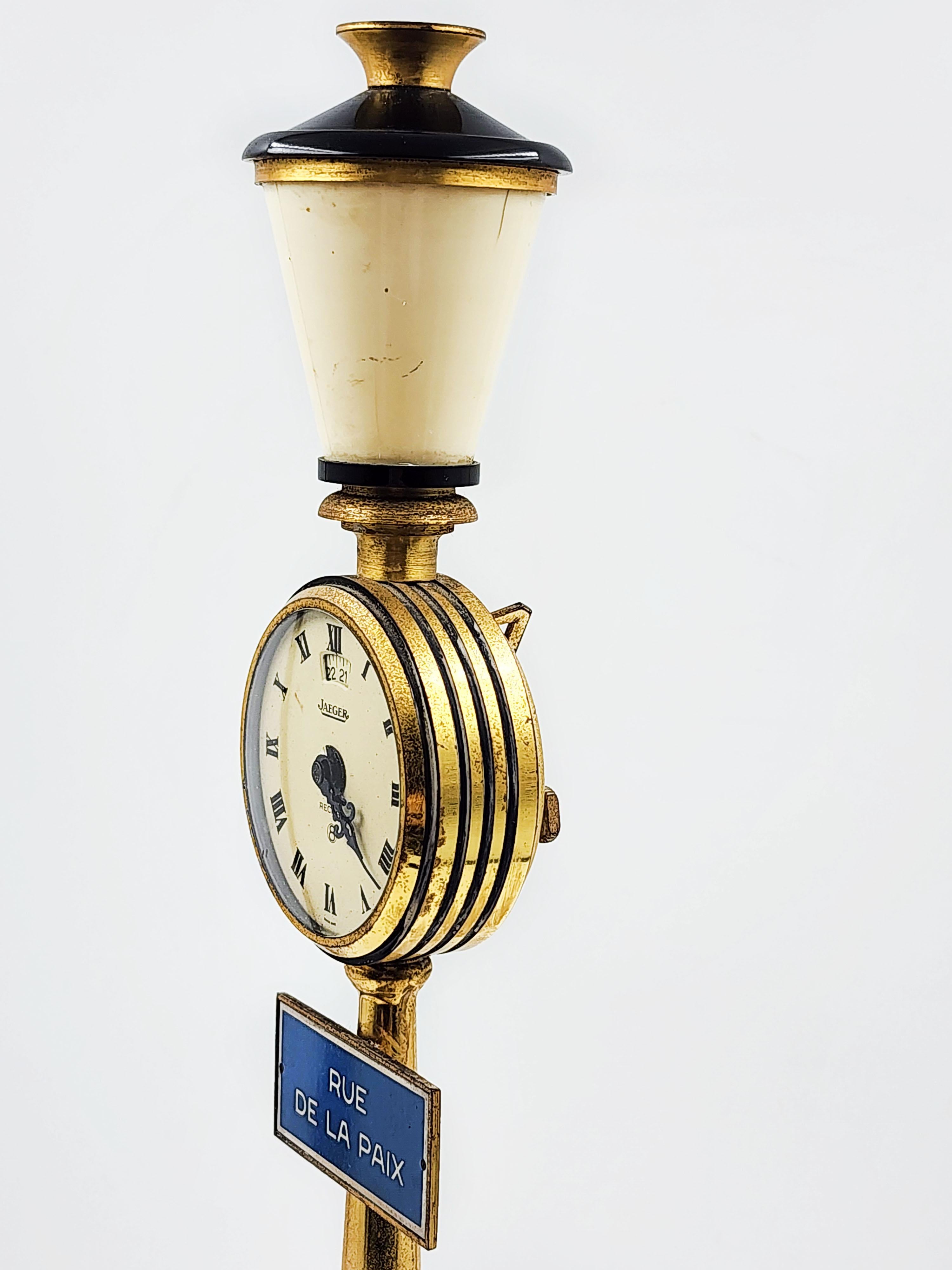 French 1960s Jaeger Lecoultre Mantel Clock Rue De La Paix Clock For Sale
