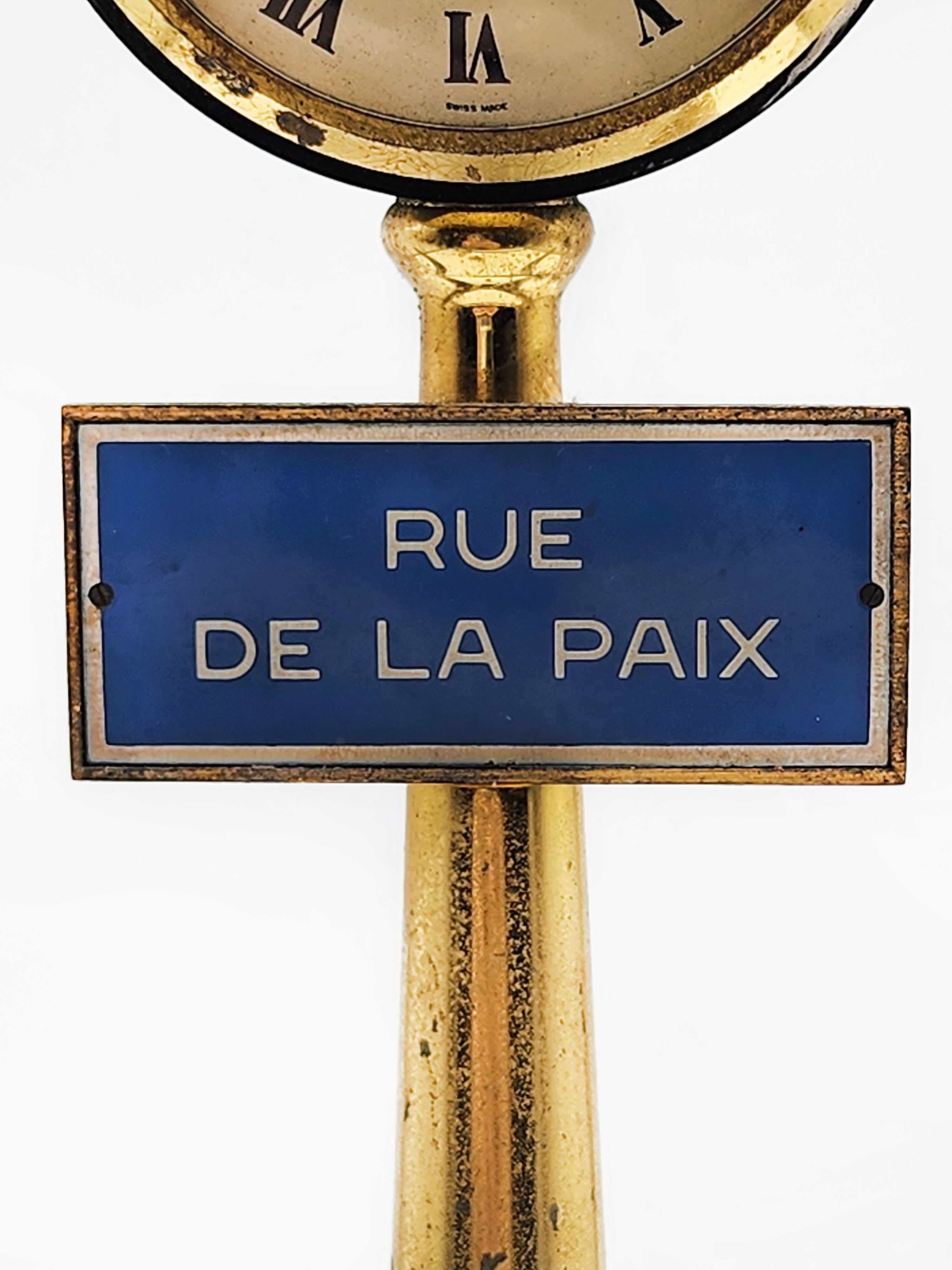 Bronze 1960s Jaeger Lecoultre Mantel Clock Rue De La Paix Clock For Sale
