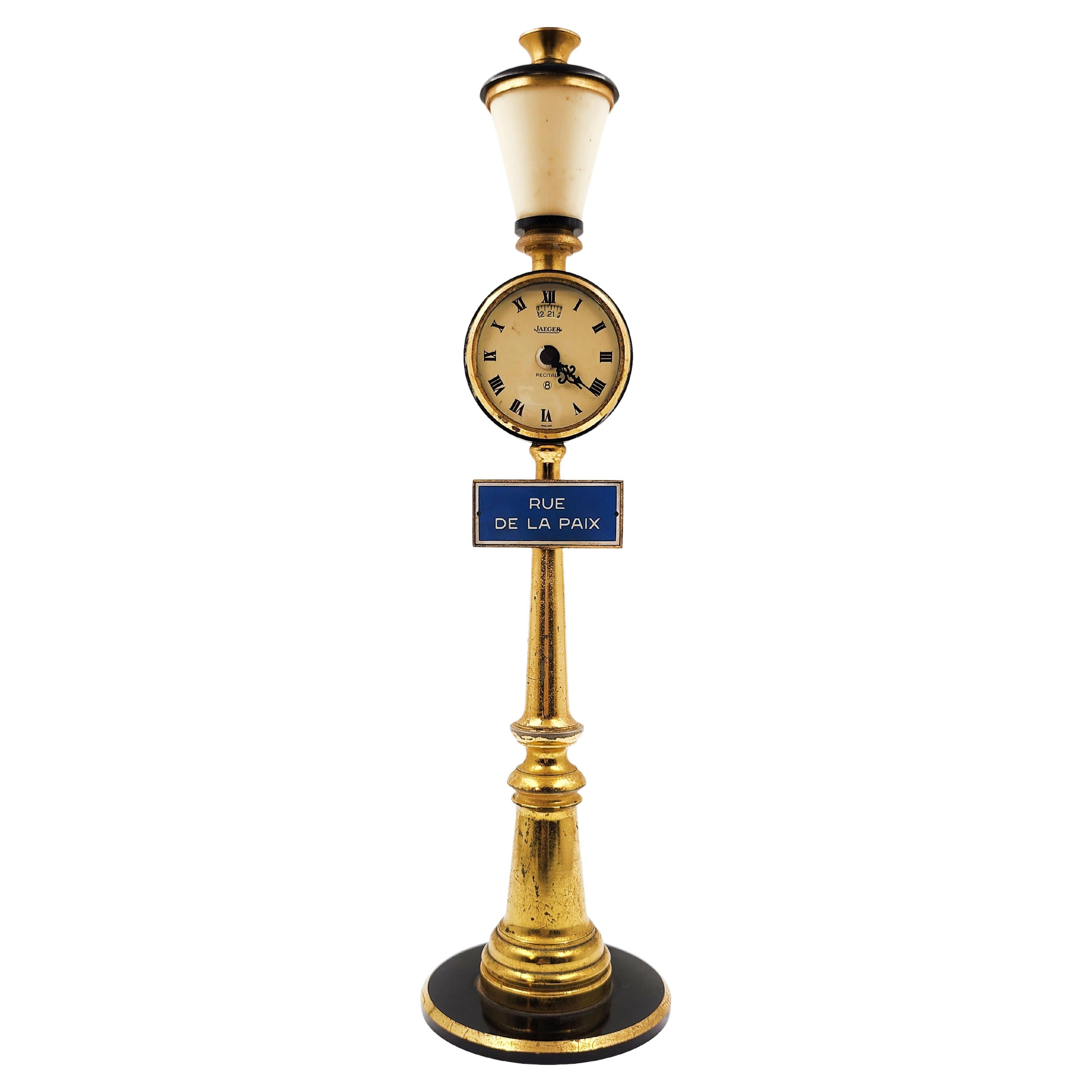 1960s Jaeger Lecoultre Mantel Clock Rue De La Paix Clock For Sale
