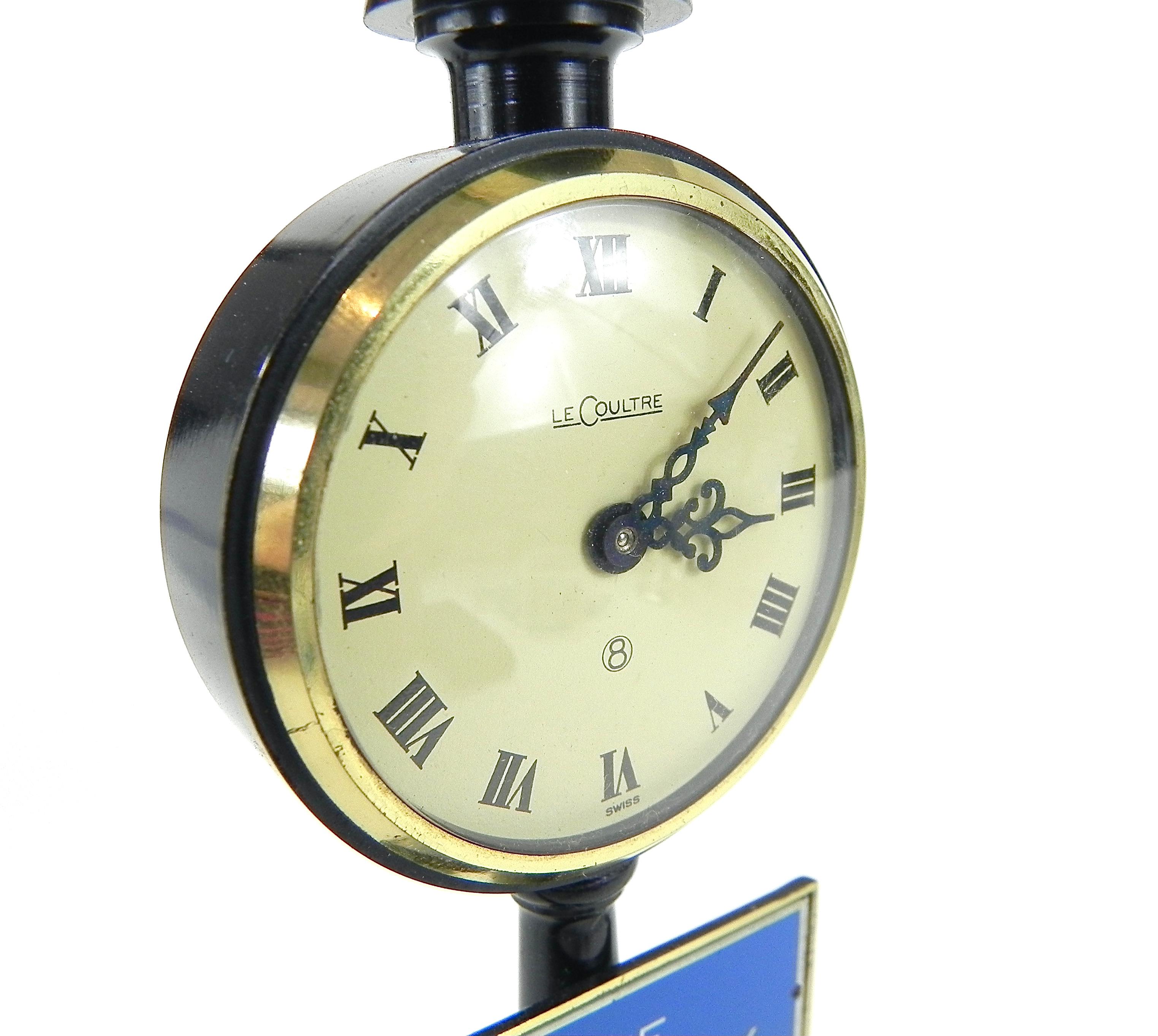 1960s Jaeger Lecoultre Rue De La Paix Lantern Table Desk Clock 8-Day Clock For Sale 5