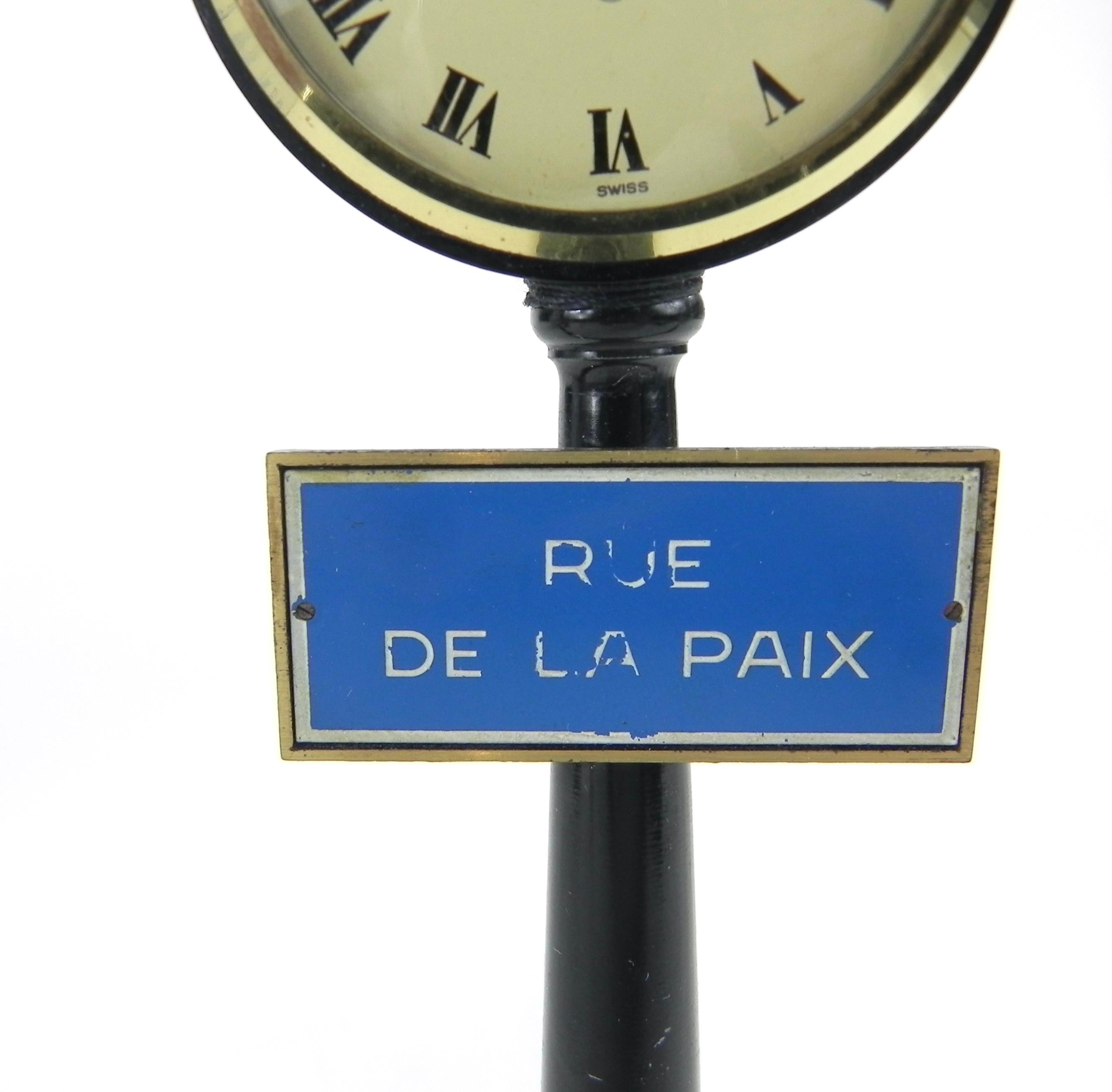 1960s Jaeger Lecoultre Rue De La Paix Lantern Table Desk Clock 8-Day Clock For Sale 1